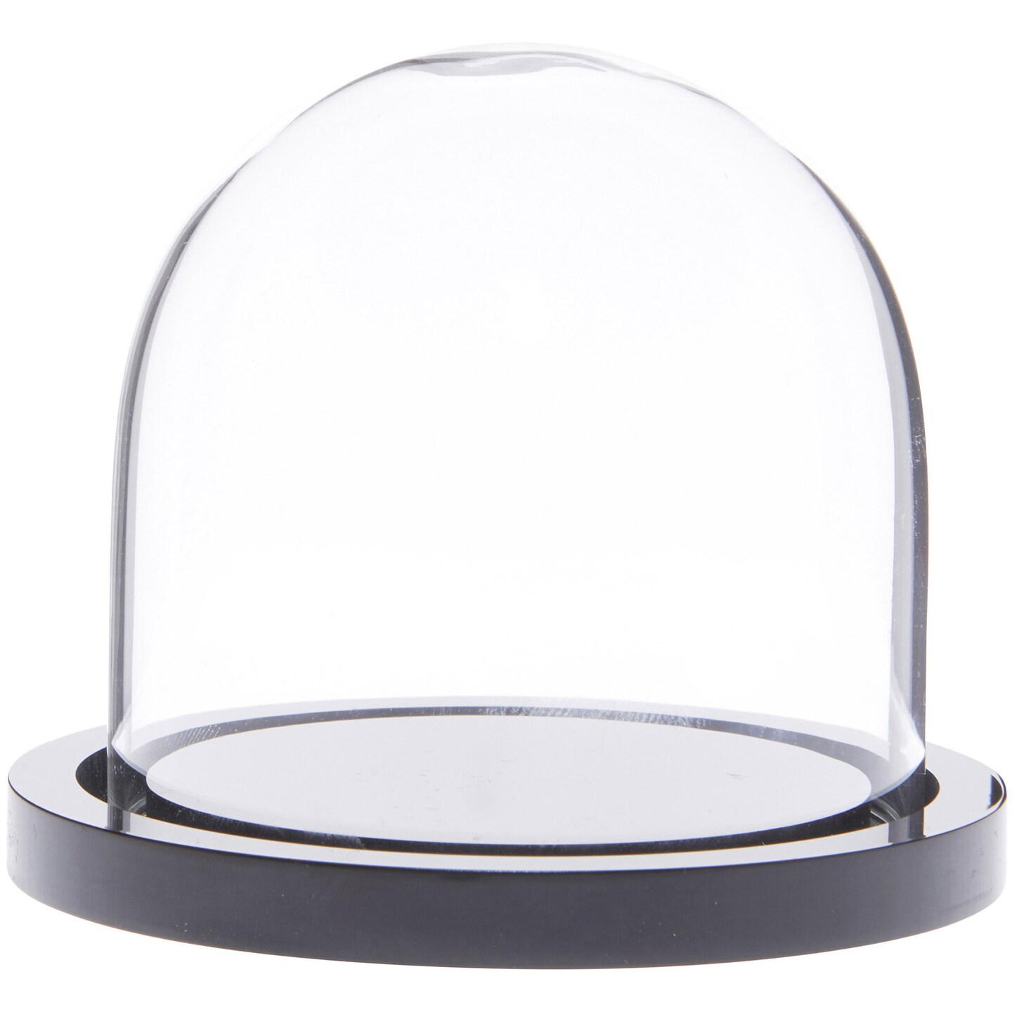 Plymor Mini Glass Display Dome Cloche (Black Acrylic Base)