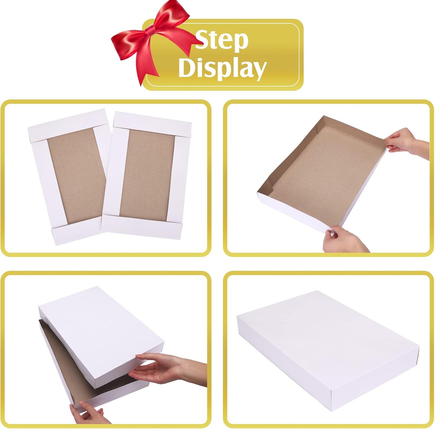 16 Pack Gift Boxes with Lids White Gift Boxes Bulk for Presents, Assorted Sizes for Wrapping Gifts, Bridesmaid Proposal Boxes Clothes Holidays Birthday