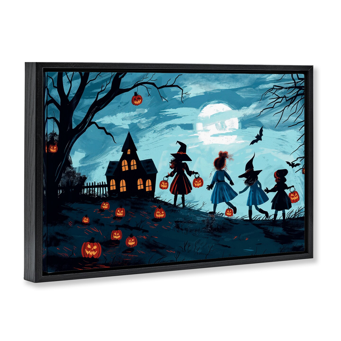 Stupell Industries Witch Trick Or Treaters Floating Frame Design by Wumples