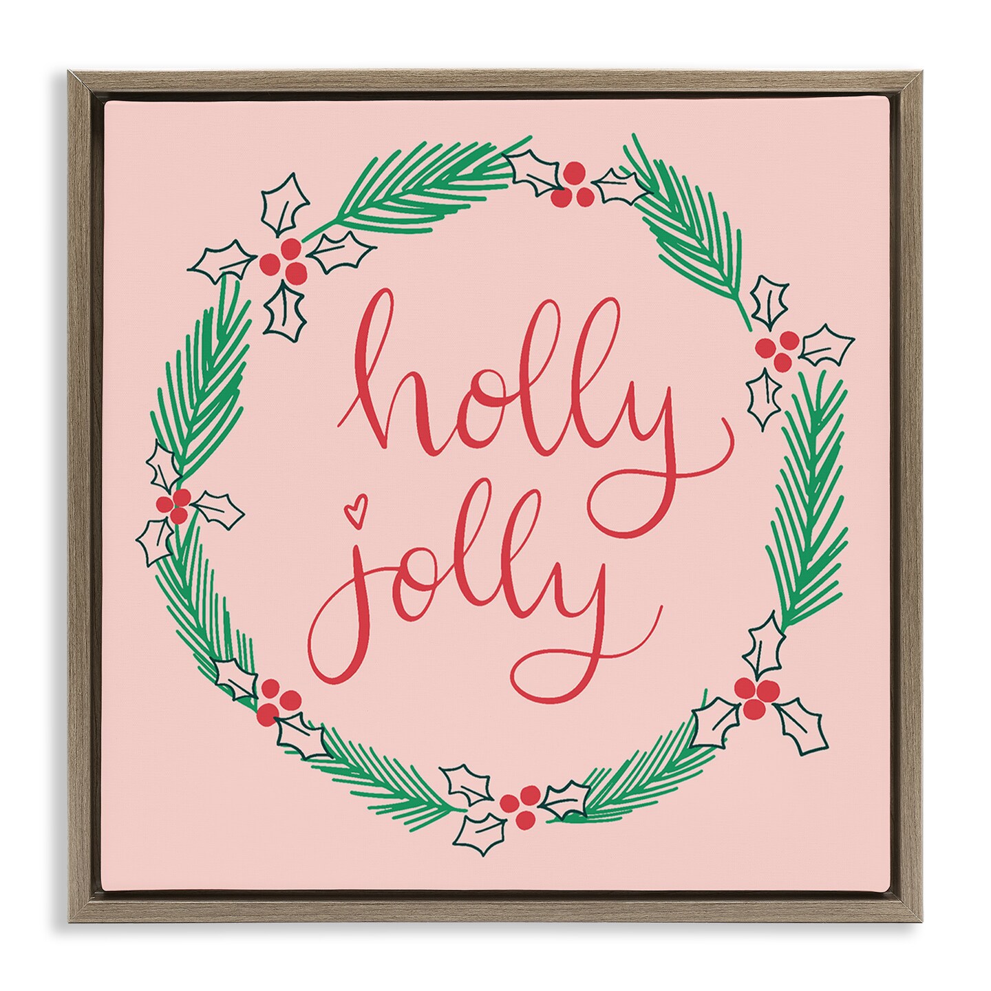 Stupell Festive Jolly Santa Claus Playful Christmas Tree Framed Wall Art - Green - 16 X 20 - White
