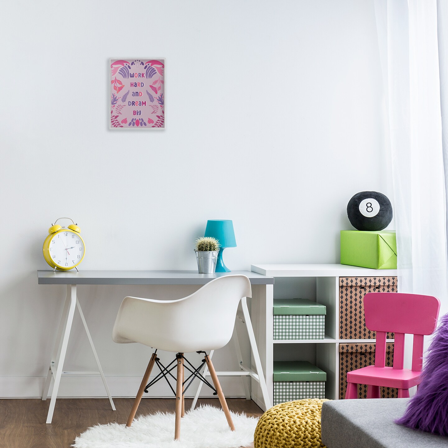 Stupell Industries Work Hard Dream Big Framed Giclee Design by Julia Frost