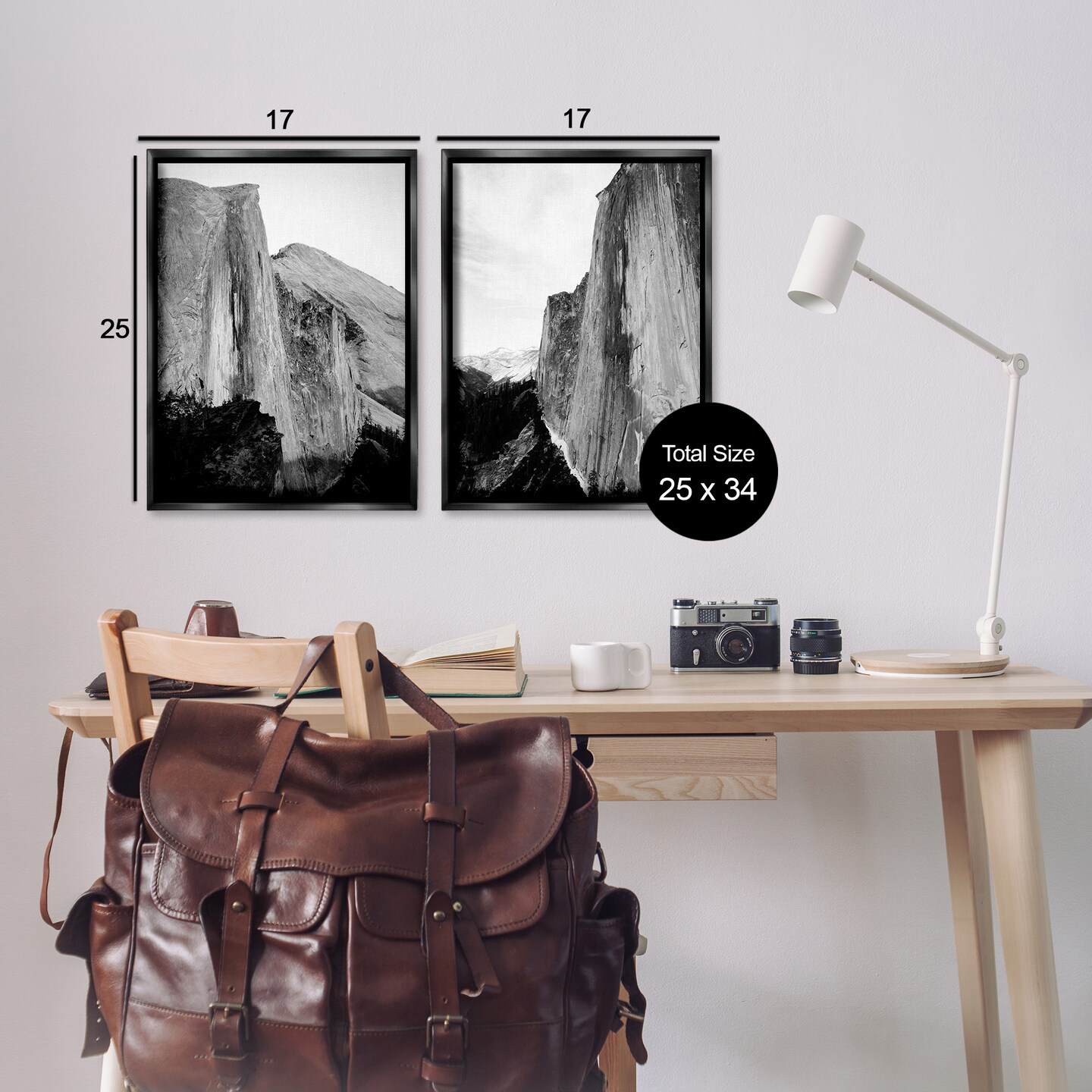 Stupell Industries Monochrome Yosemite Cliffs 2pc Floating Frame Set Design by Gemma Bardot
