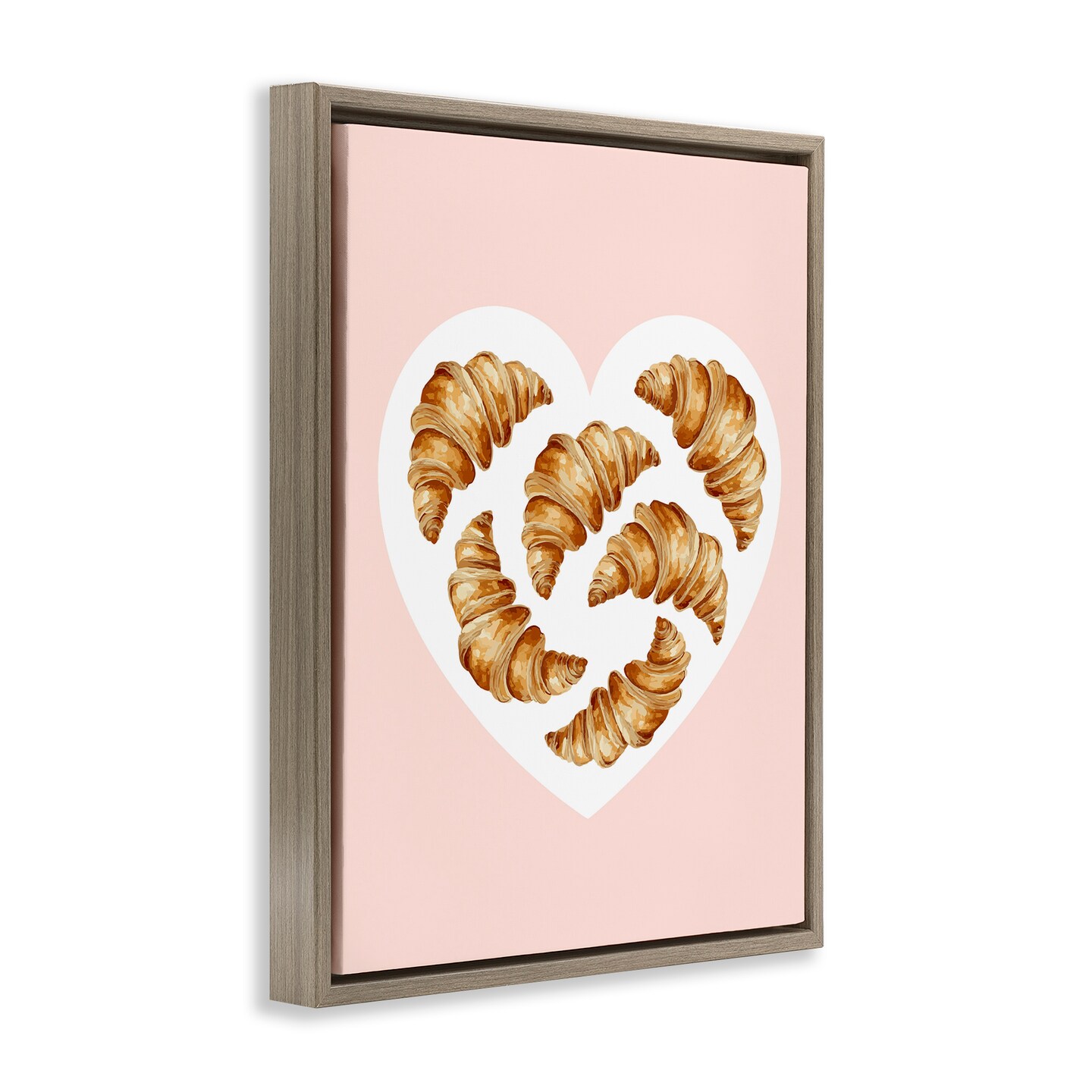 Stupell Industries Morning Croissants in Heart Shape Floating Frame Design by Lil' Rue