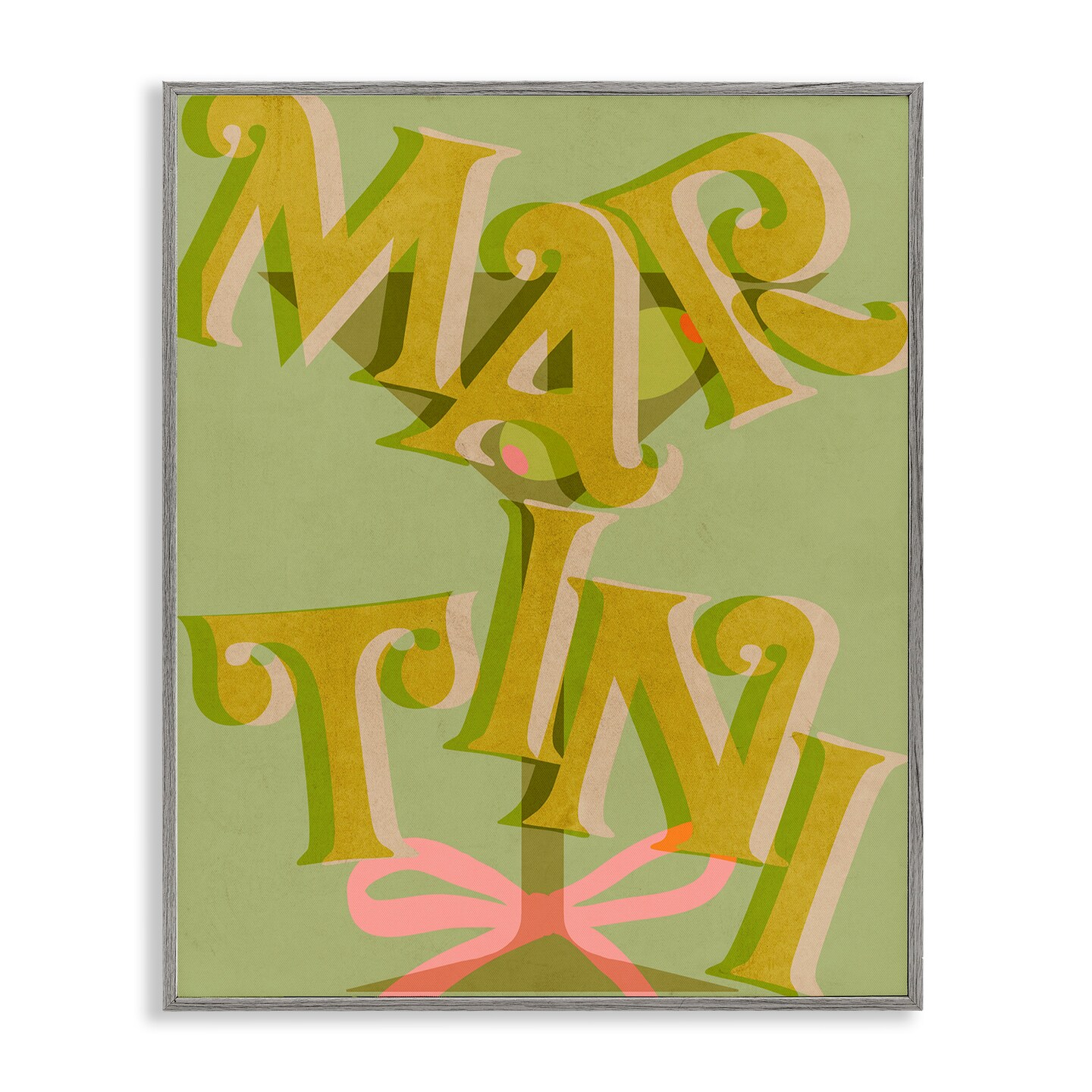 Stupell Industries Classic Retro Martini Framed Giclee Design by Lil' Rue