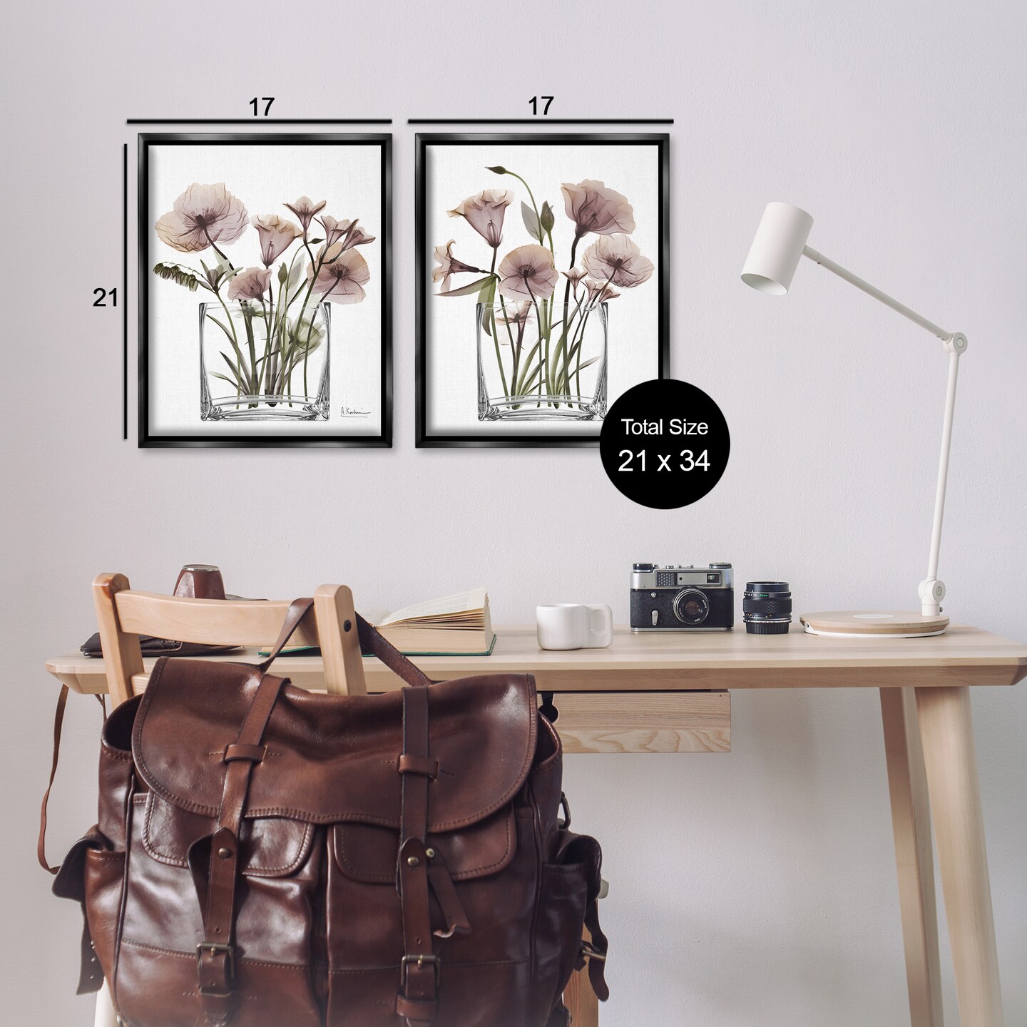 Stupell Industries Earthy Infatuation Bouquet 2pc Floating Frame Set Design by Albert Koetsier