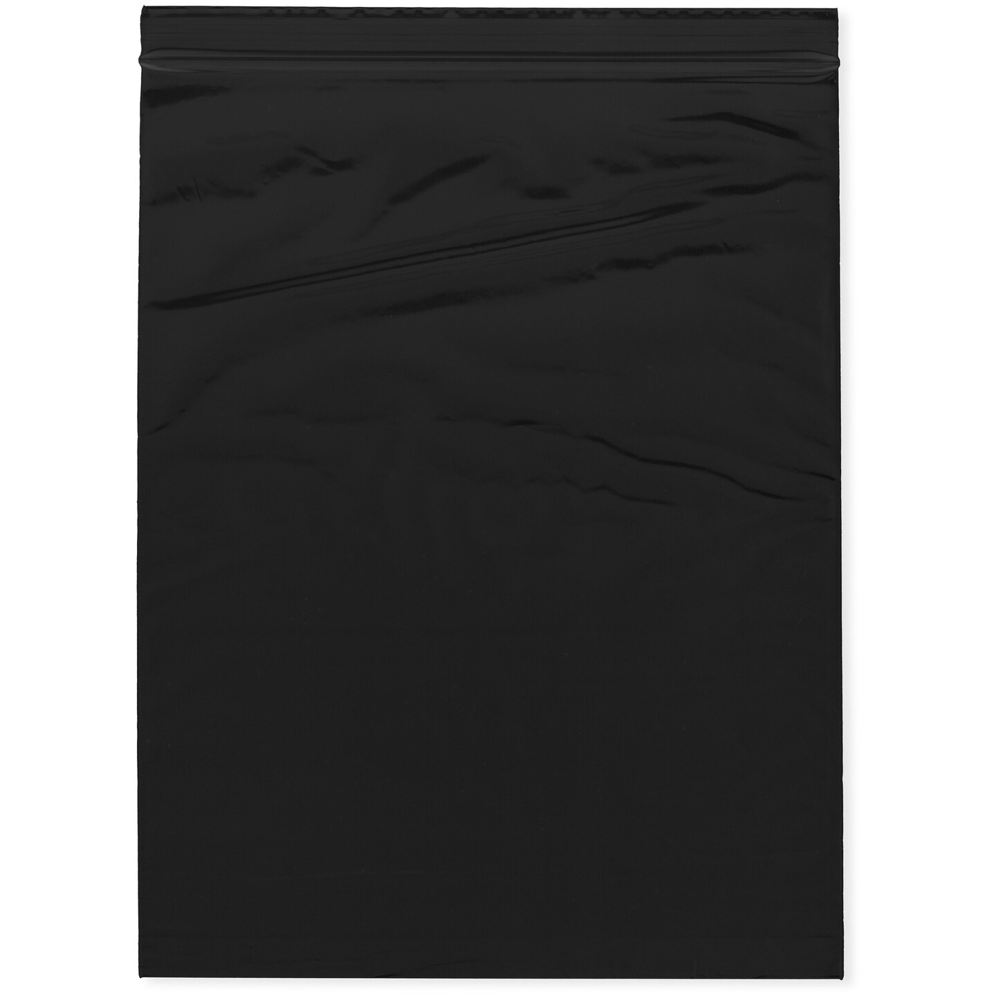 Plymor 8&#x22; x 10&#x22;, Black 2 Mil Zipper Reclosable Plastic Bags
