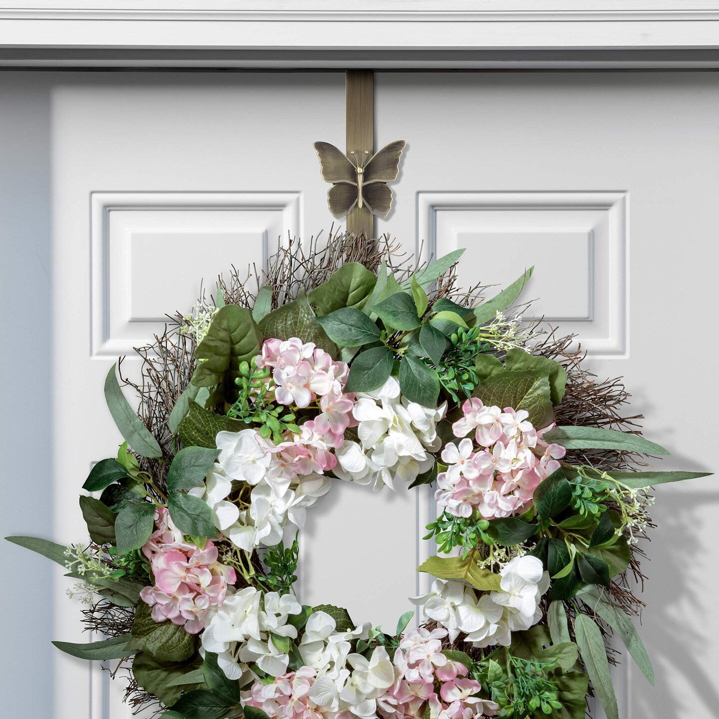 Adjustable Length Wreath Hanger with Interchangeable Icons