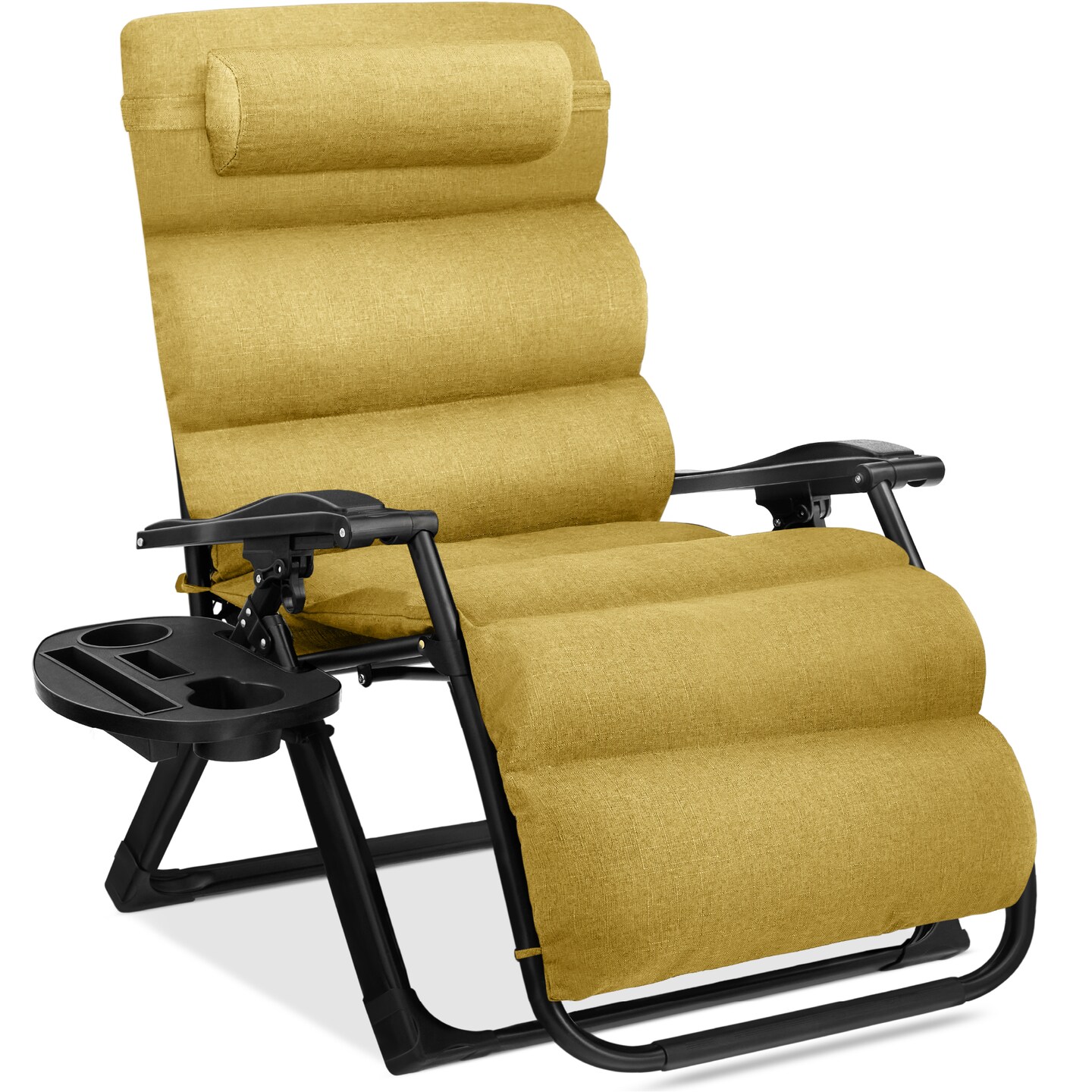 Best Choice Products Oversized Zero Gravity Chair, Folding Recliner w/ Removable Cushion, Side Tray