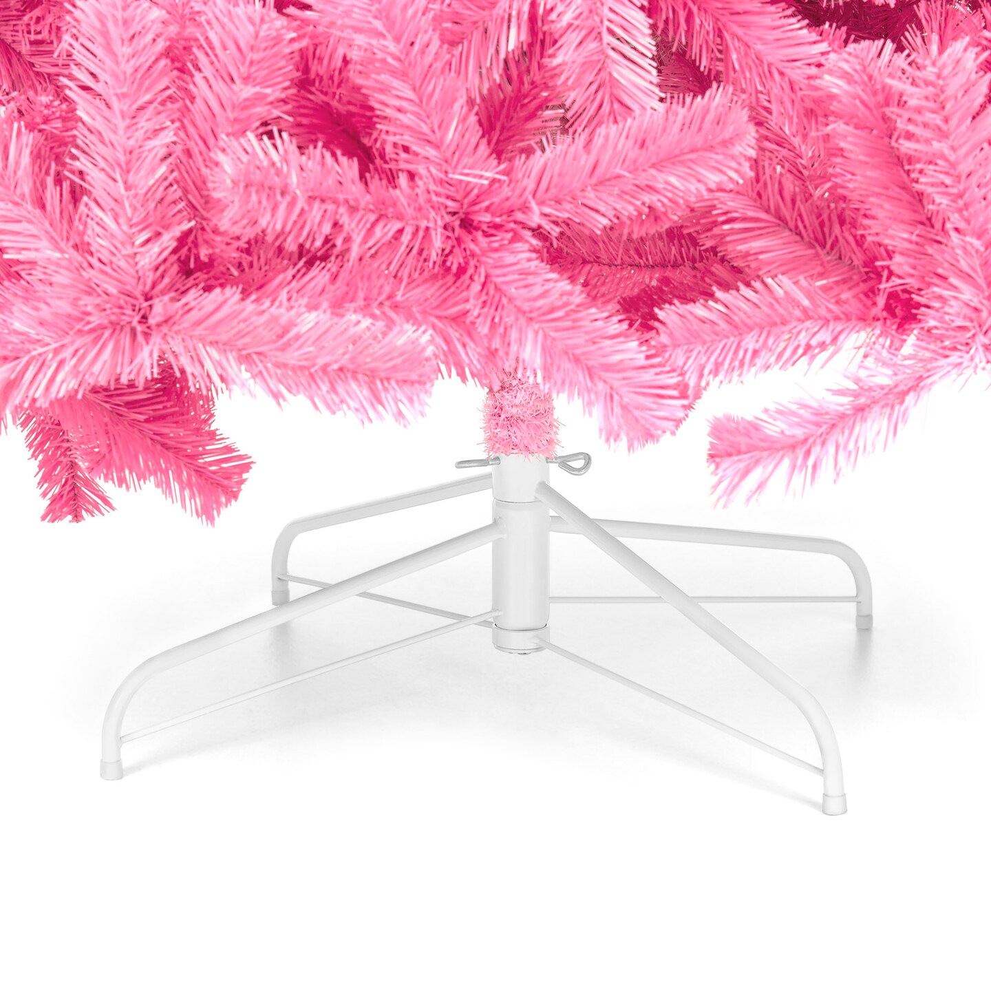 Best Choice Products Artificial Pink Christmas Full Tree Festive Holiday Decoration w/ Stand