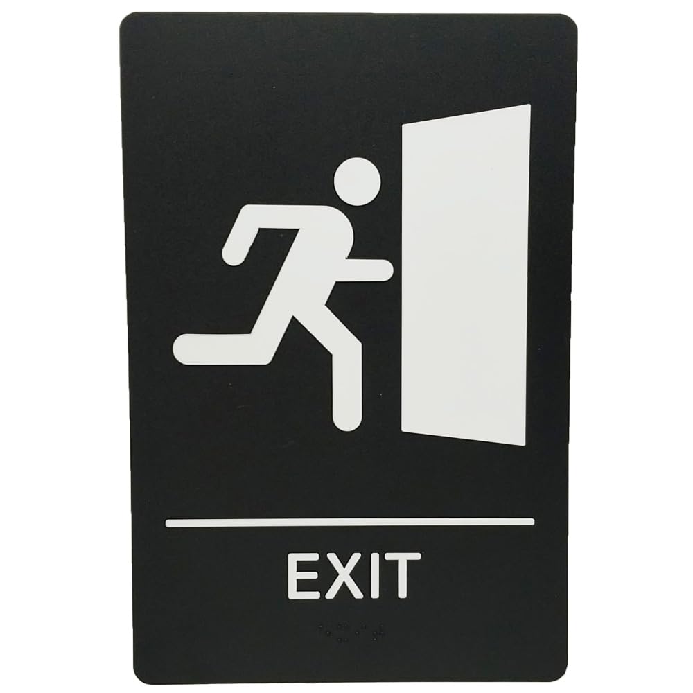 ADA-Compliant Wayfinding Signs – Durable, Non-Glare, Scratch-Resistant & Ready to Install. Featuring Grade 2 Braille & Raised Tactile Text, These Premade Signs Ensure Easy Compliance for Businesses 2 Pack