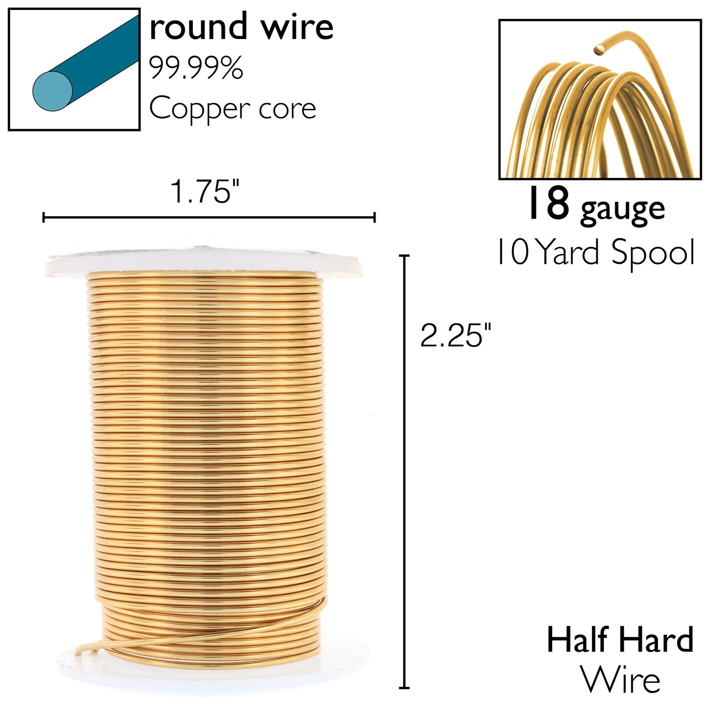 The Beadsmith Wire Elements Lacquered Tarnish-Resistant Copper Wire