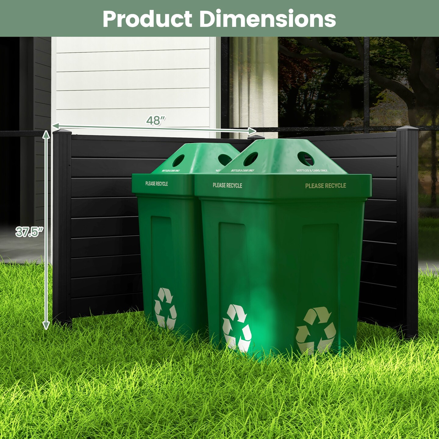 Outdoor PVC Privacy Screens Fence Panels with 20 Inch Long Stakes