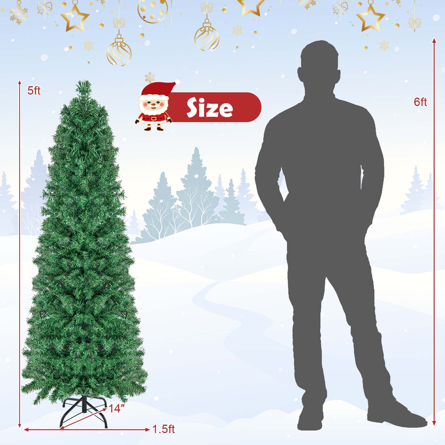 Costway 5/6/7/8 FT Pre-Lit Artificial Xmas Tree with Colorful Fiber Optics & 361/517/697/889 PVC Branch Tips