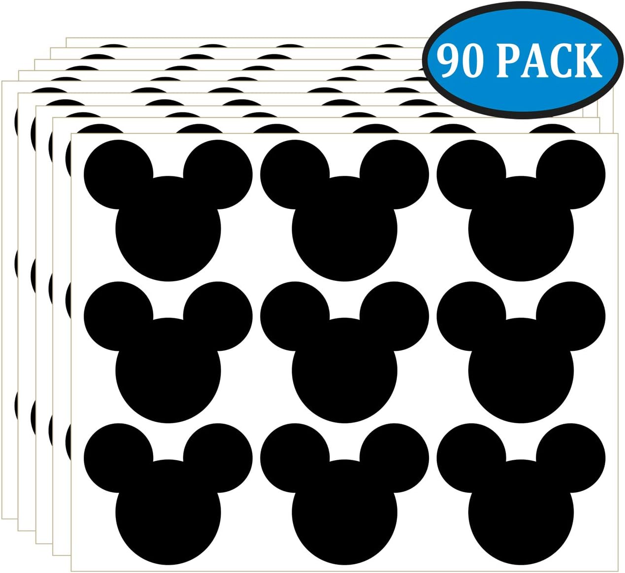 Mouse Stickers 2.62 x 2.2 Inch PVC Mic.key Stickers - 90 Pack