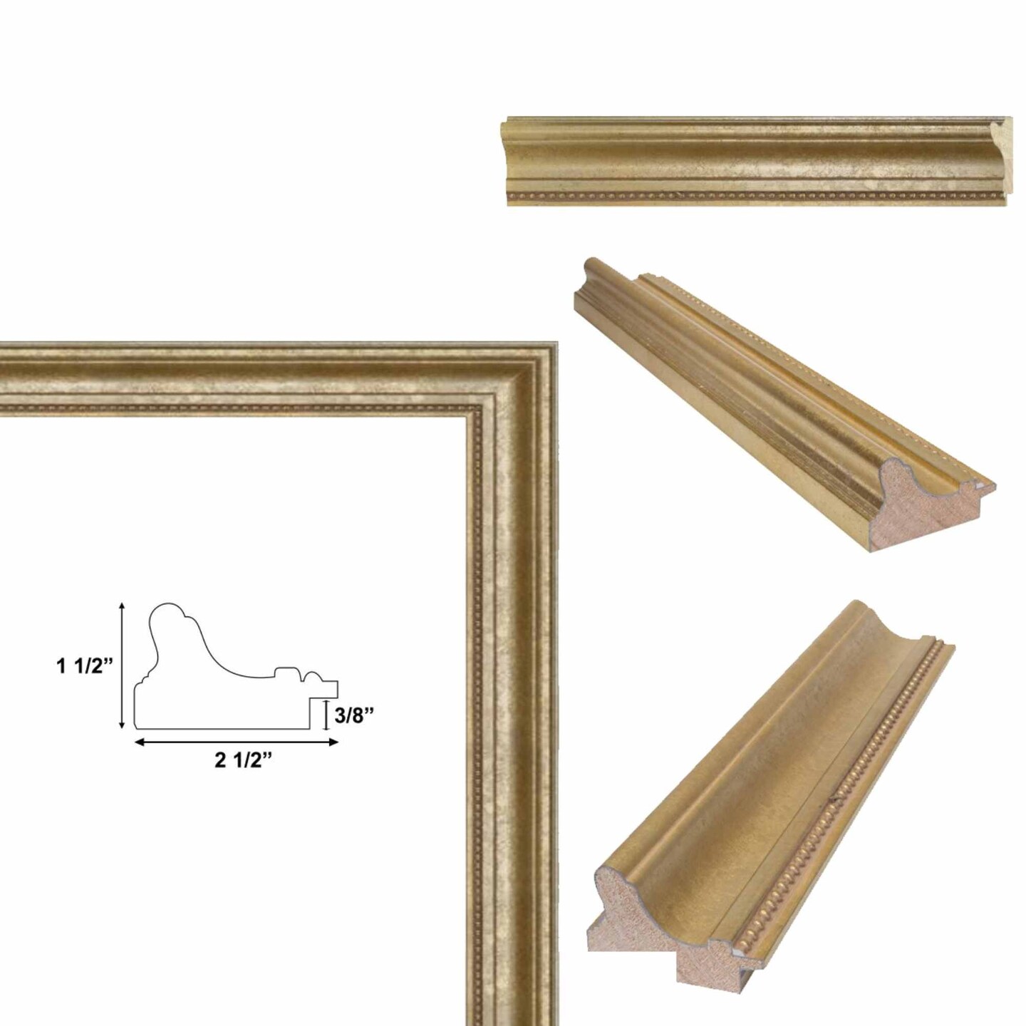 Wide Silver Leaf Scoop With Beads Picture Frame 11x11 frame