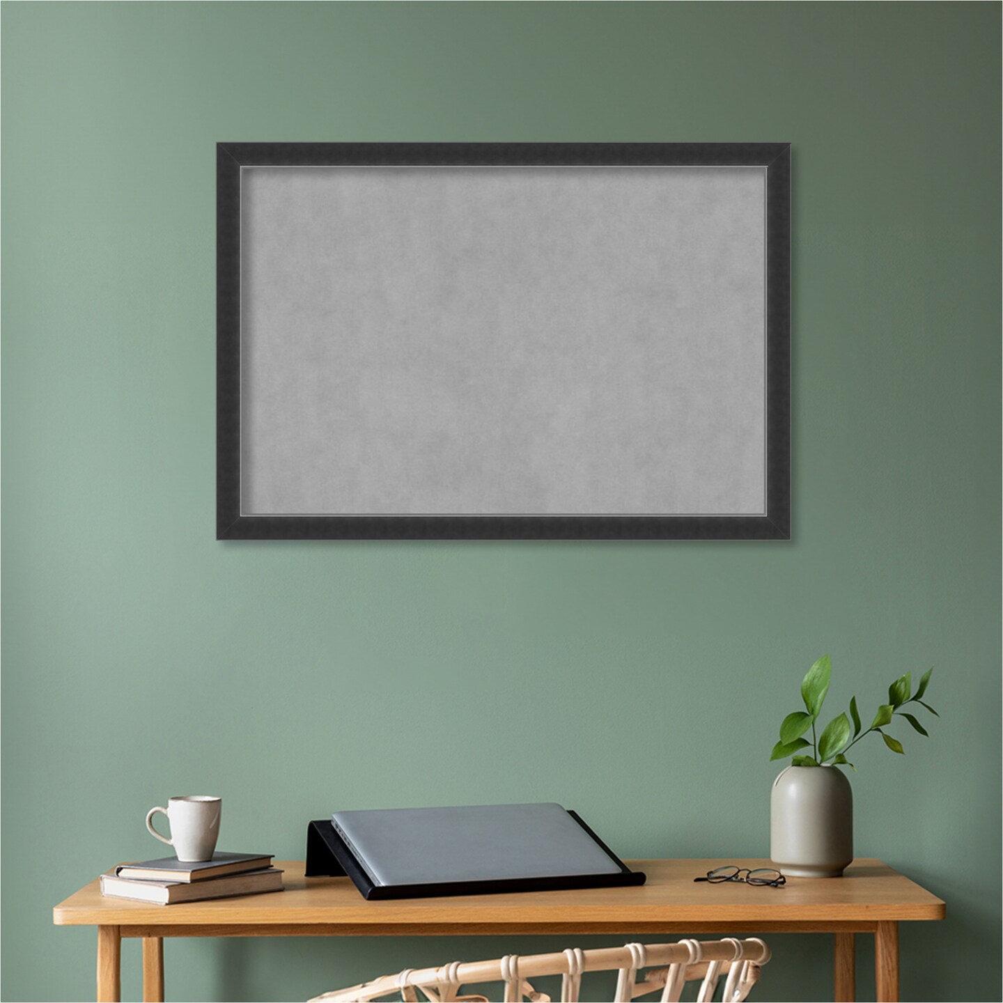 Corvino Black Narrow Wood Framed Magnetic Board