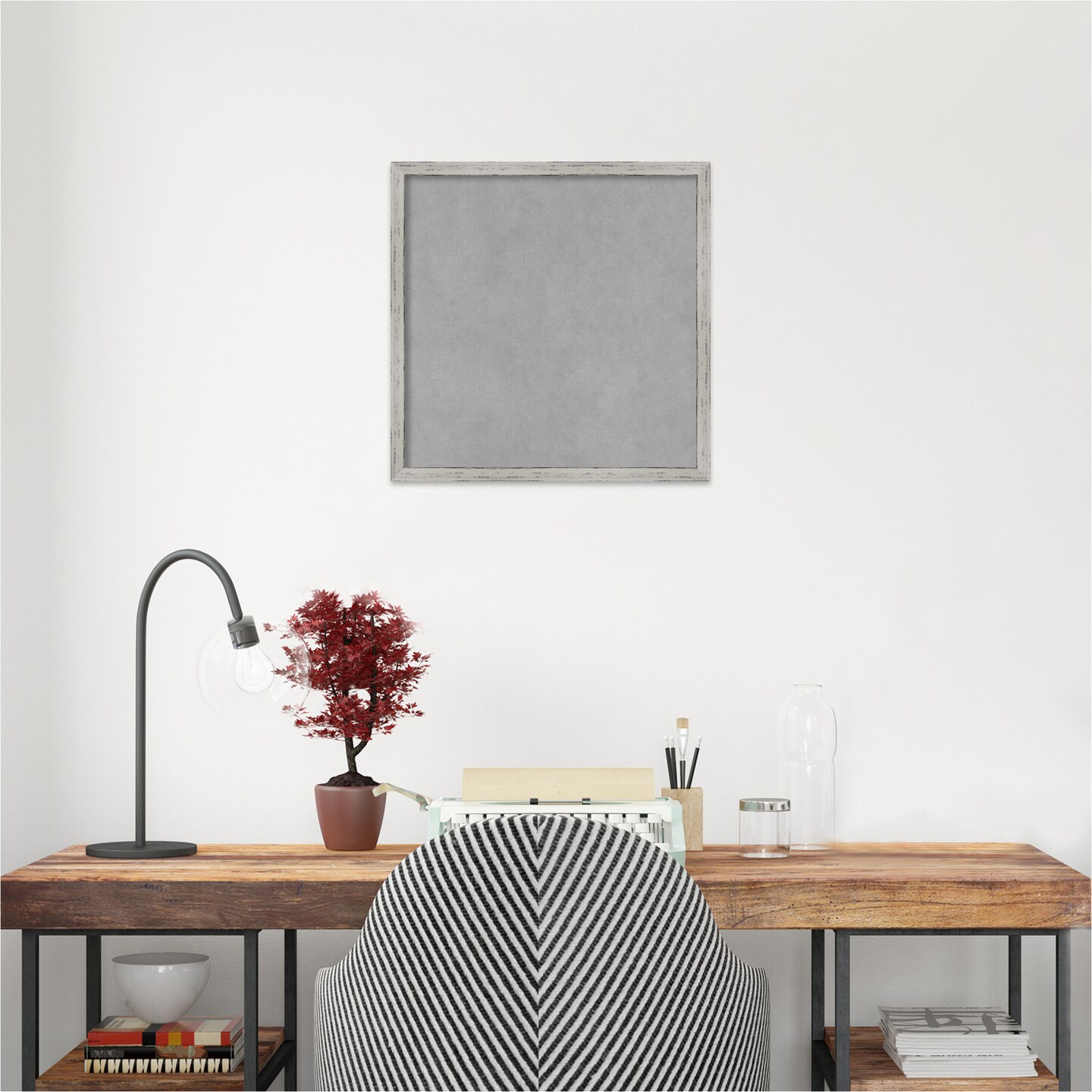 Shiplap White Narrow Wood Framed Magnetic Board