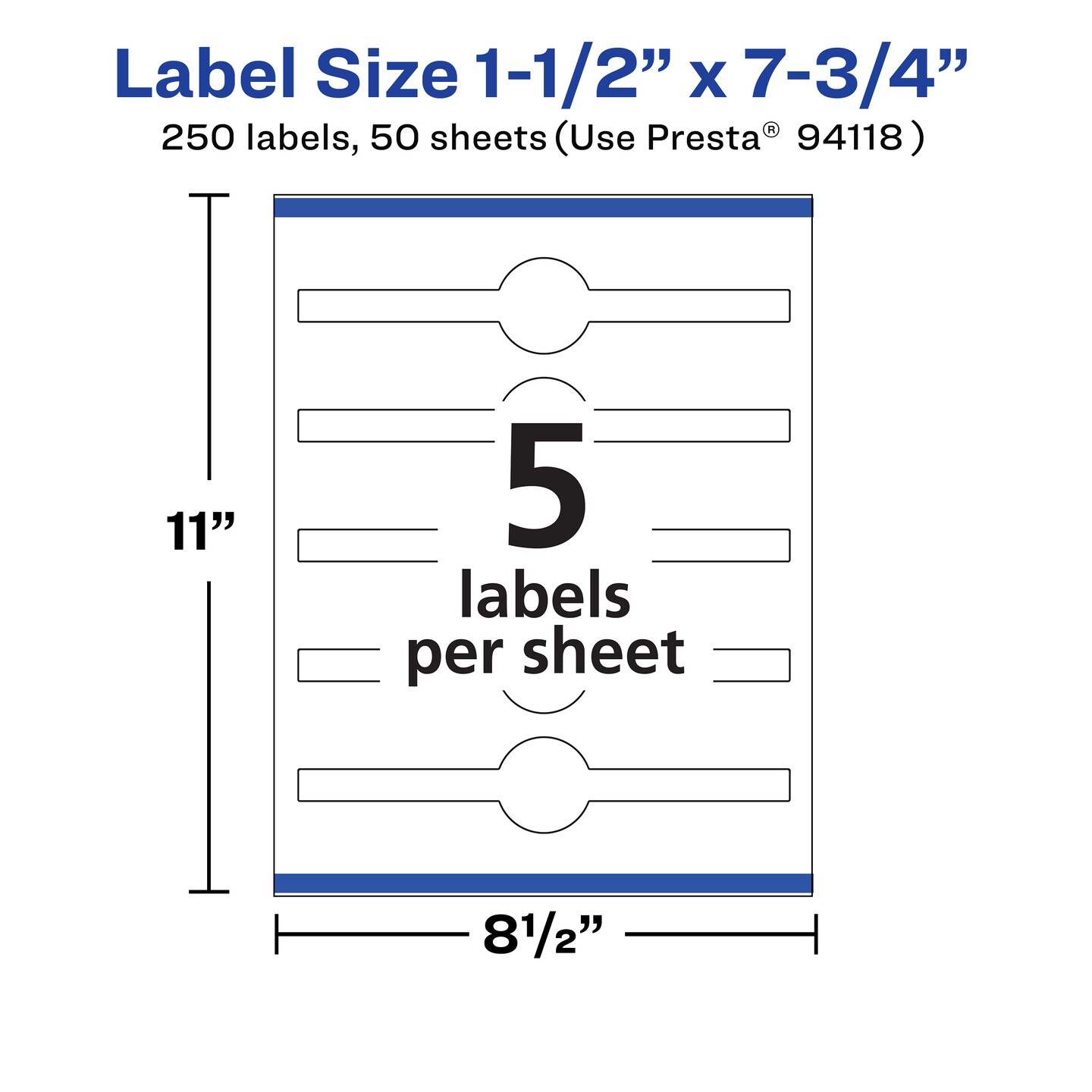 Avery Matte White Wraparound Labels with Sure Feed, 1-1/2" x 7-3/4"