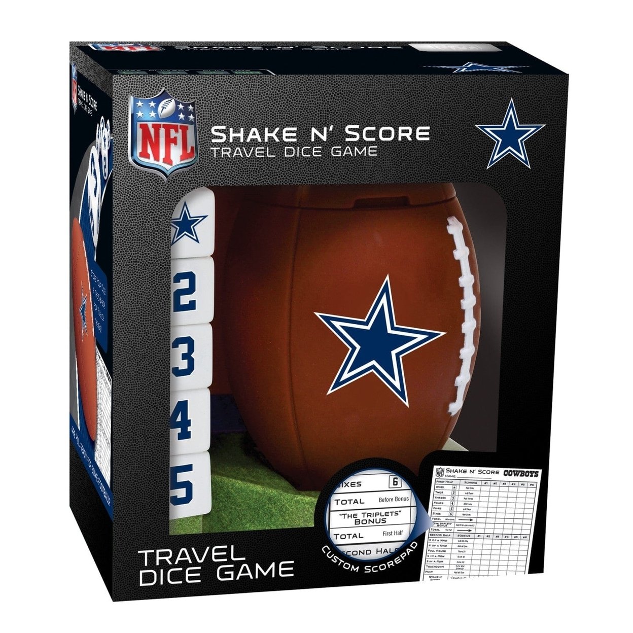 Dallas Cowboys Shake N Score Dice Game Official Nfl Travel Game For Fans