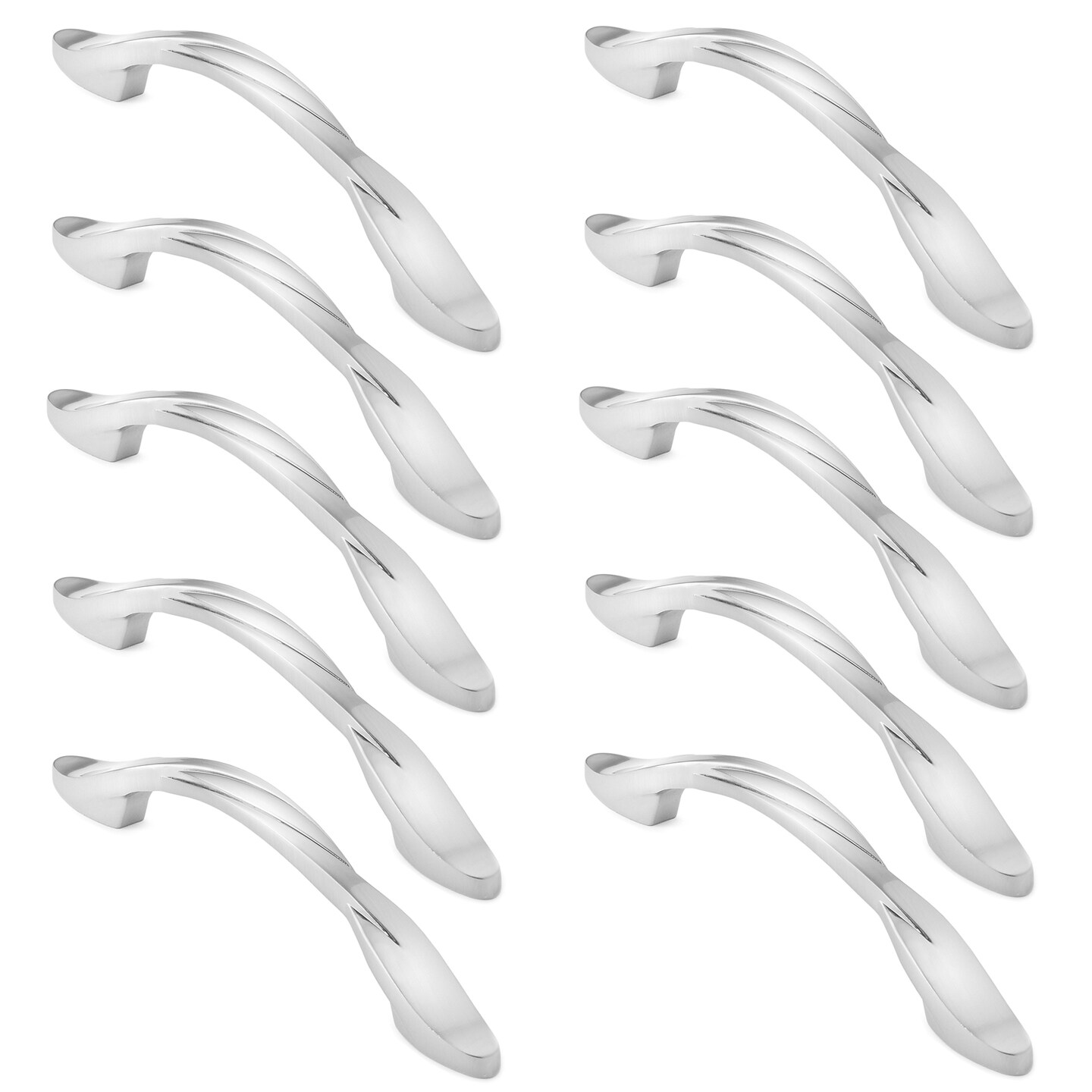 Cauldham Solid Braided Kitchen Cabinet Pulls Handles (5" Hole Centers) - Drawer/Door Hardware - Style M260 - Satin Nickel