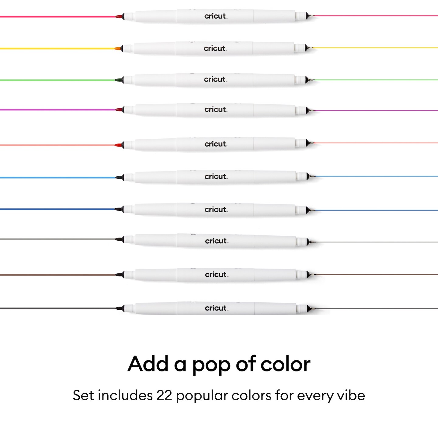 Cricut Dual-Sided Markers, Ultimate Marker Set, 22 Count, 1.0mm Marker Tip + 0.4mm Fine Point Pen Tip - For use with Maker, Explore, & Venture Machines