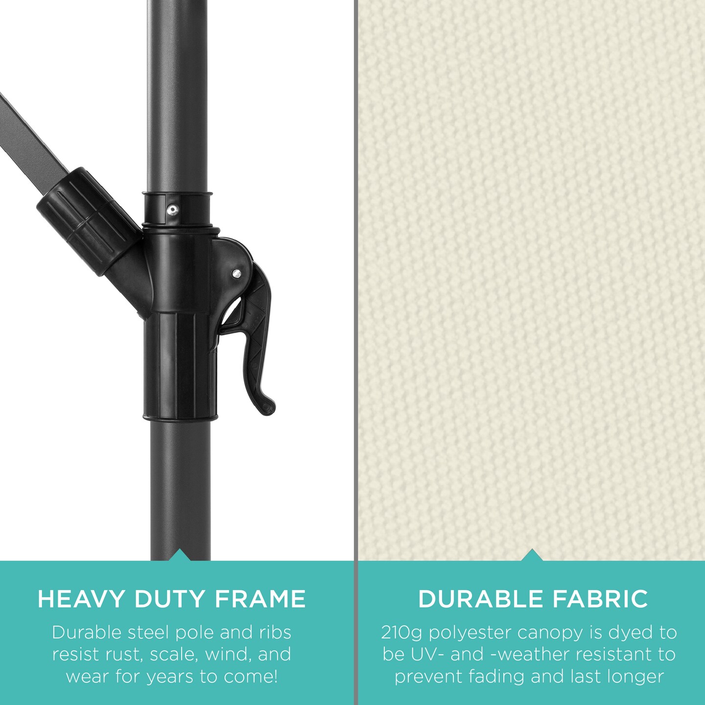 Best Choice Products 10ft Offset Hanging Outdoor Market Patio Umbrella w/ Easy Tilt Adjustment