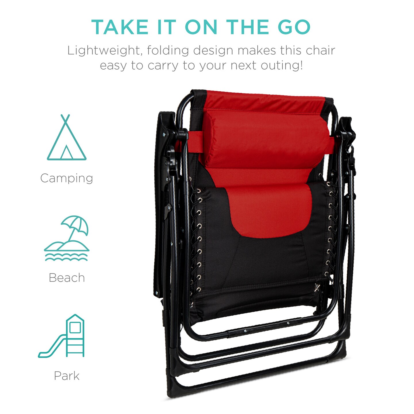 Best Choice Products Oversized Padded Zero Gravity Chair, Folding Outdoor Patio Recliner w/ Side Tray