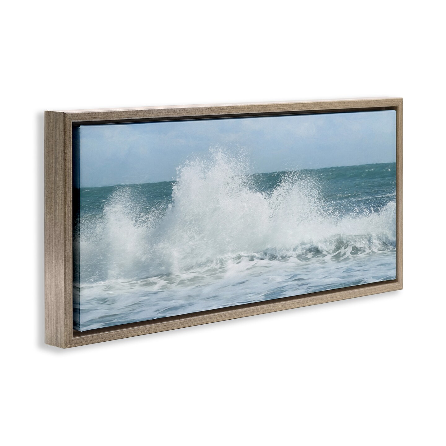 Stupell Industries Ocean Waves Crashing Foam Splash Framed Floater Canvas Wall Art