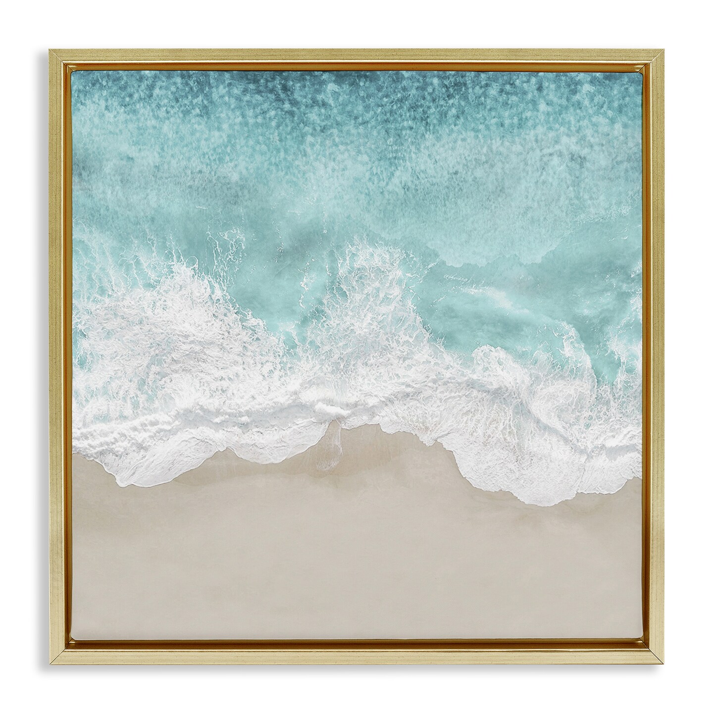 Stupell Industries Sea Foam on Sandy Beach Framed Floater Canvas Wall Art