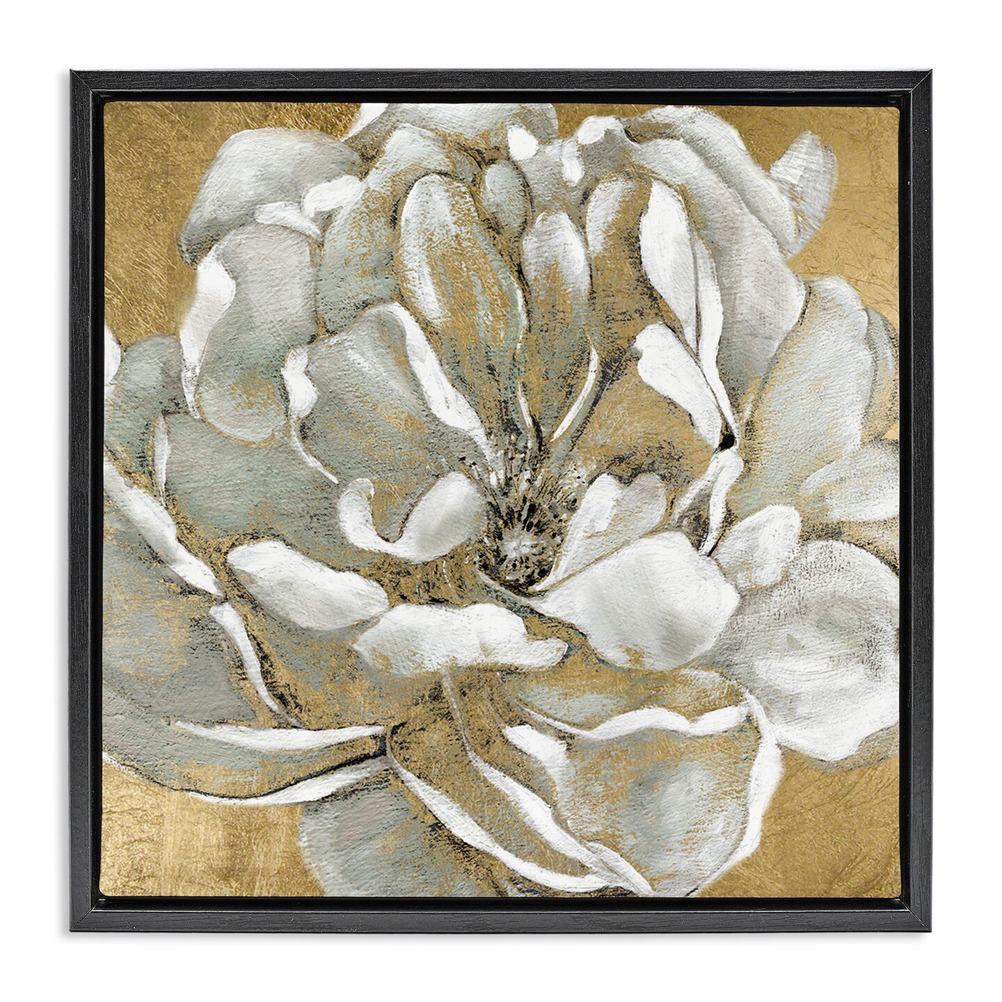 Stupell Industries Blushing White Magnolia Flower Abstract Framed Floater Canvas Wall Art