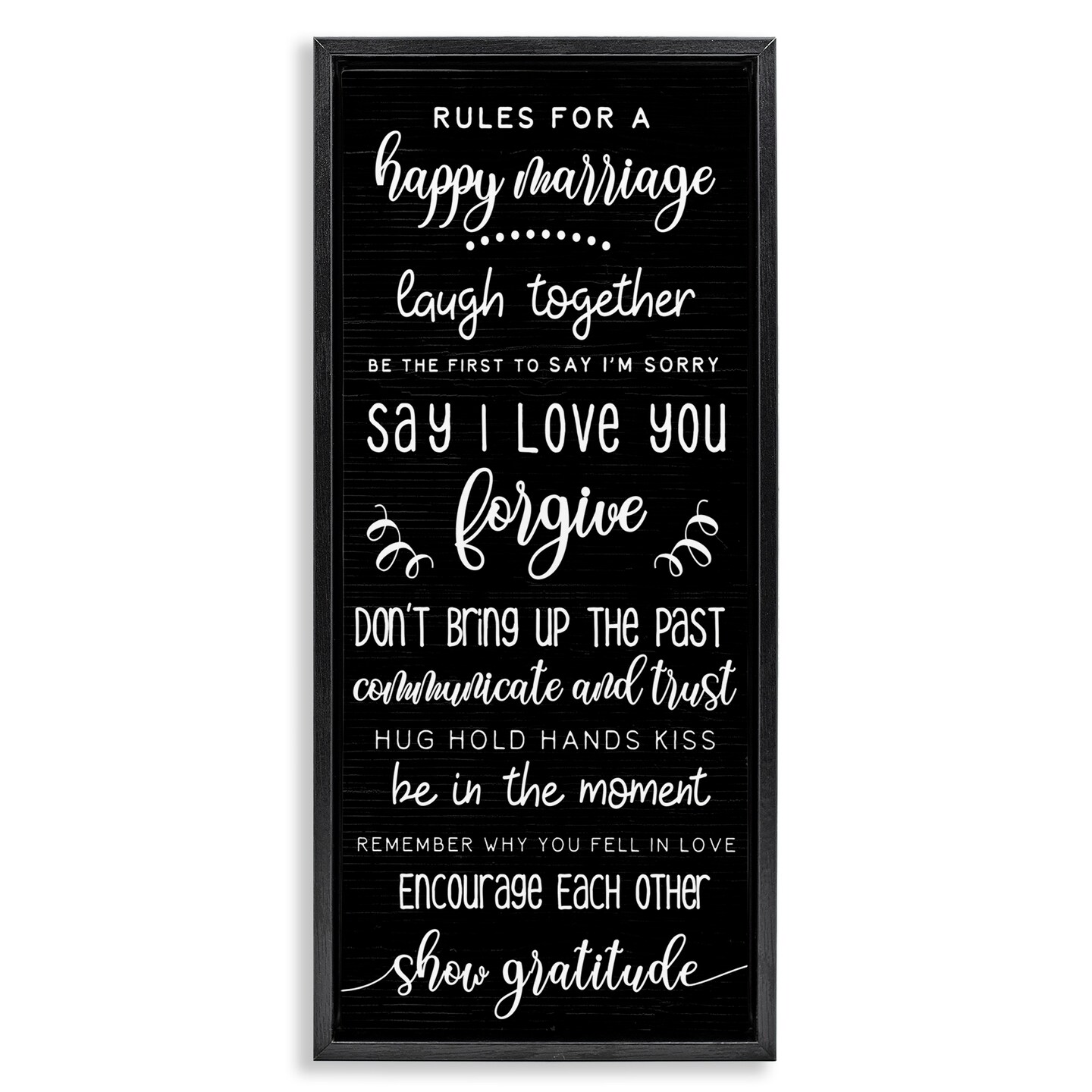 Stupell Industries Rules for Happy Marriage Framed Floater Canvas Wall Art