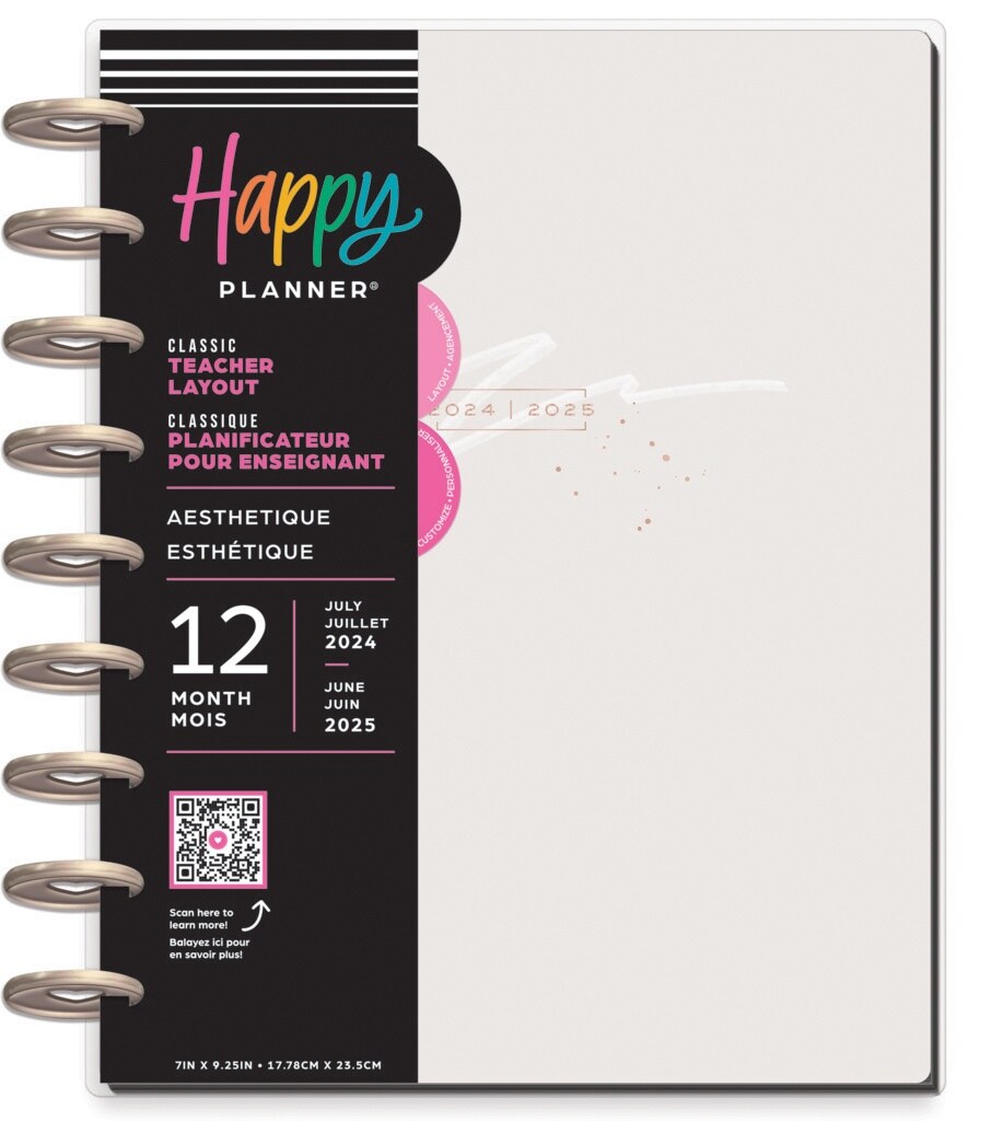 Happy Planner Classic Teacher 12-Month Planner-Aesthetique; July &#x27;24 - June &#x27;25