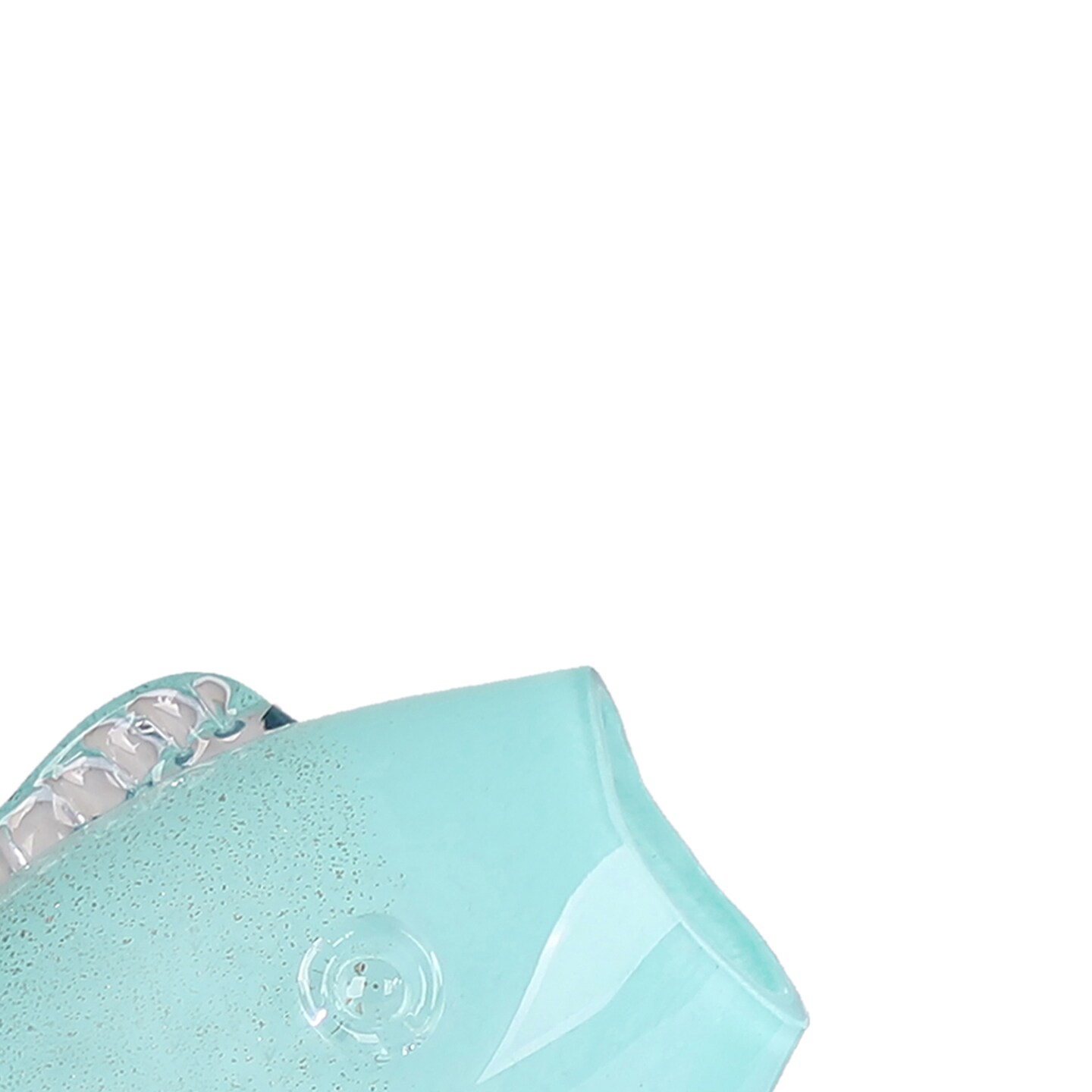 Large Aqua Glass Puffer Fish Vase