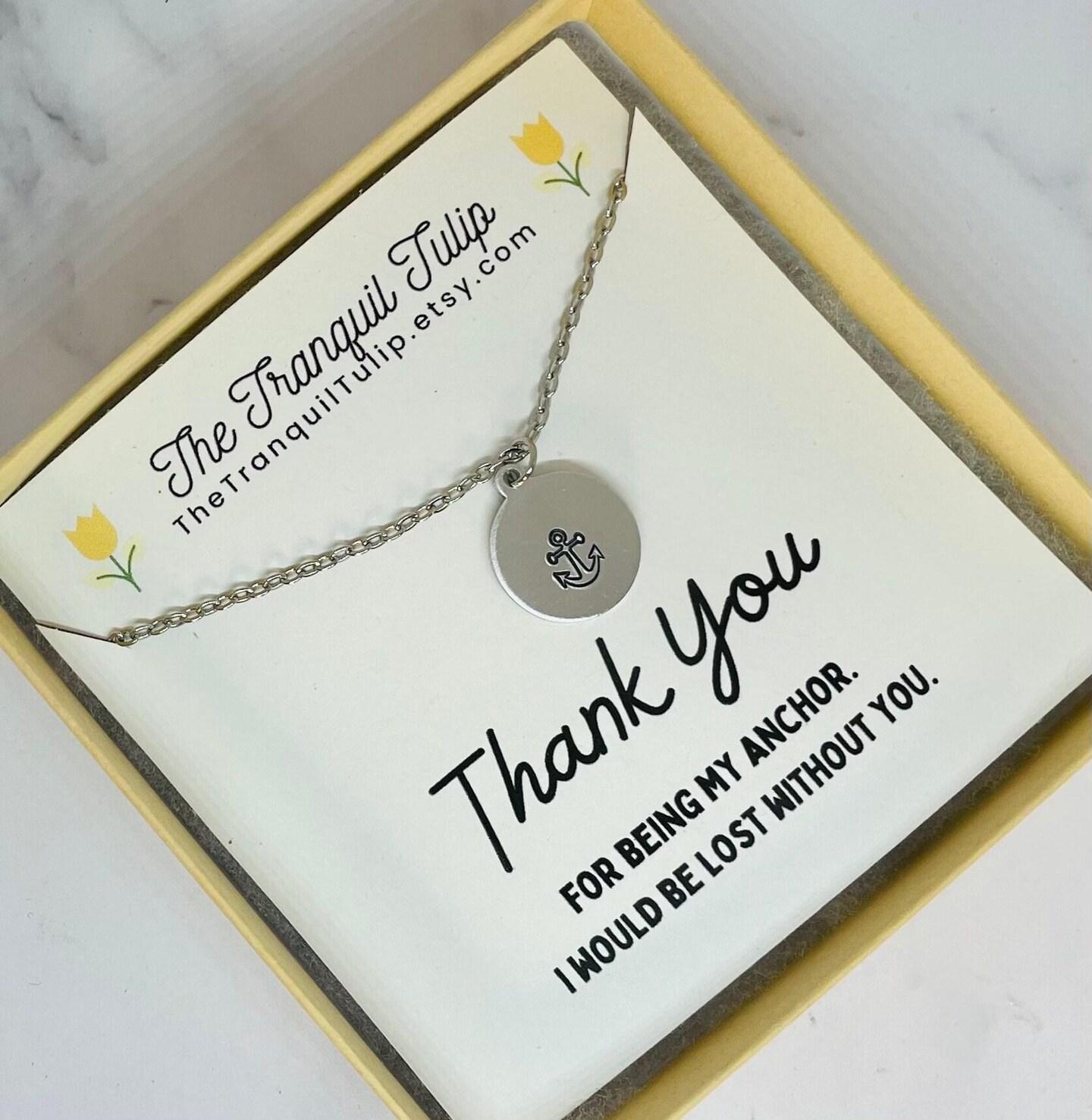Thank You for Being My Anchor - Necklace with Card - Friendship - Silver|Gold|Rose Gold Charm Anchor Pendant - Anchor Necklace product 5