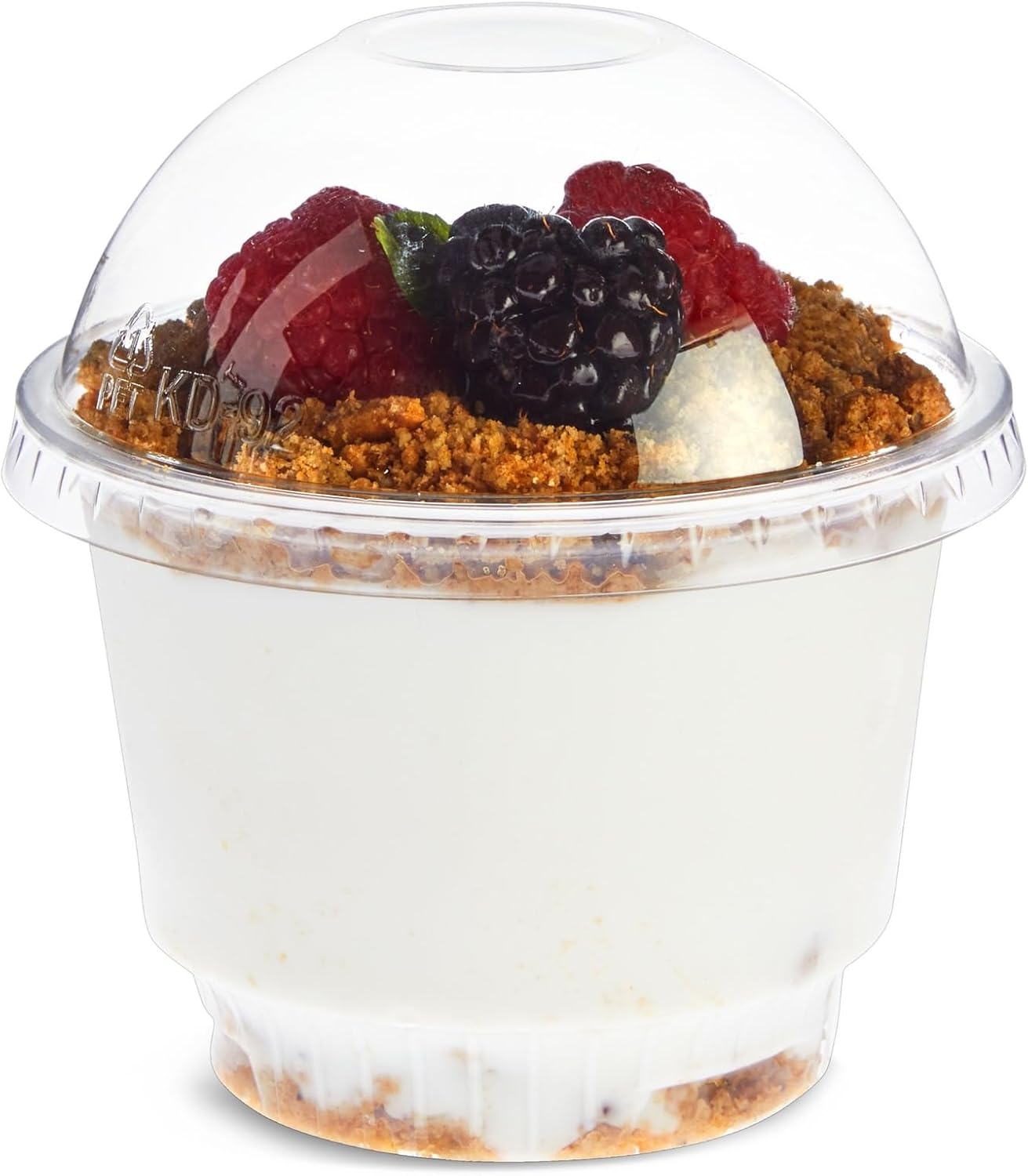50 Pack 8 oz Clear Plastic Cups with Dome Lids for Dessert, Small Containers for Ice Cream Sundae, Parfait