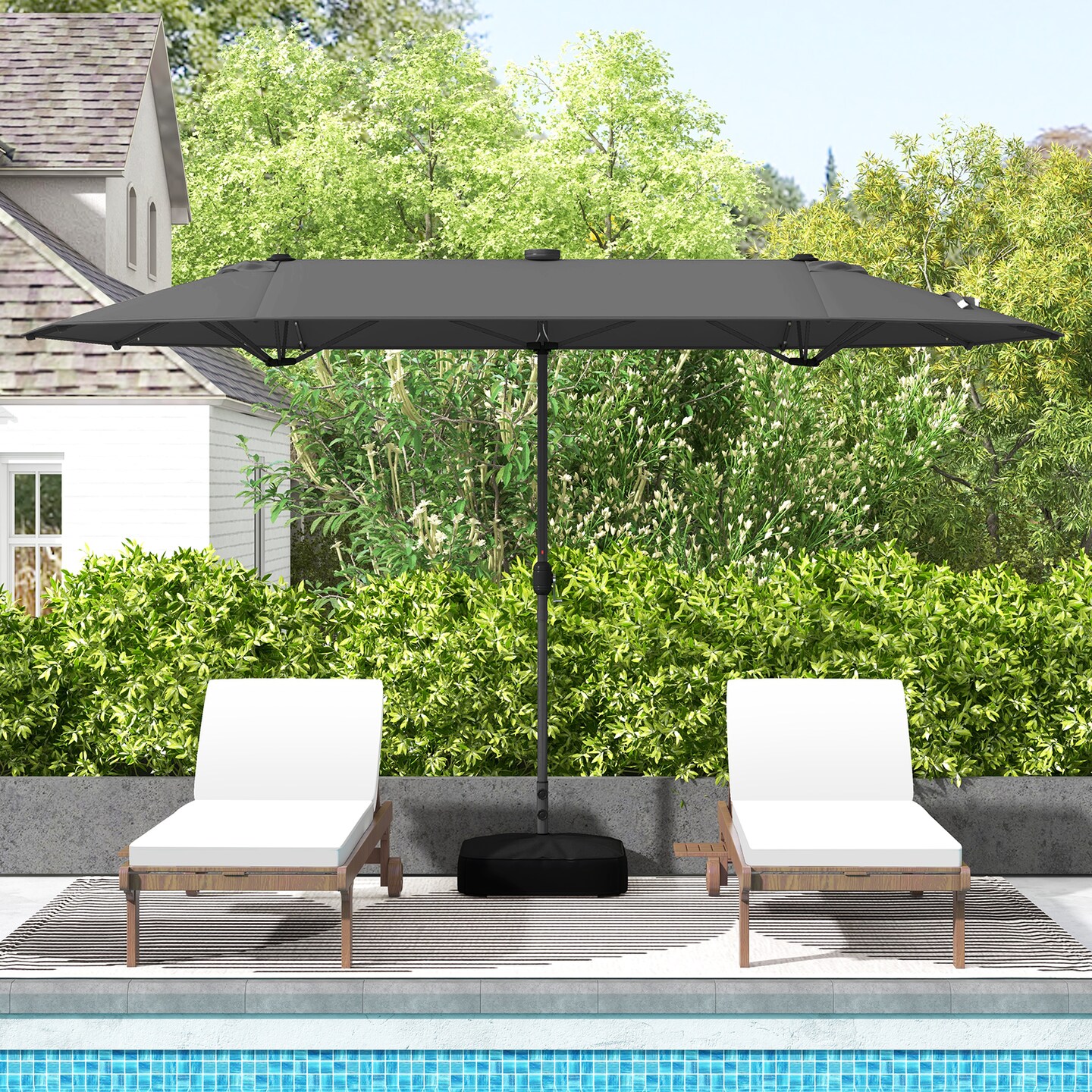 13FT Outdoor Patio Umbrella with Solar LED Lights for Backyard Relaxation,  Color: Grey | Michaels