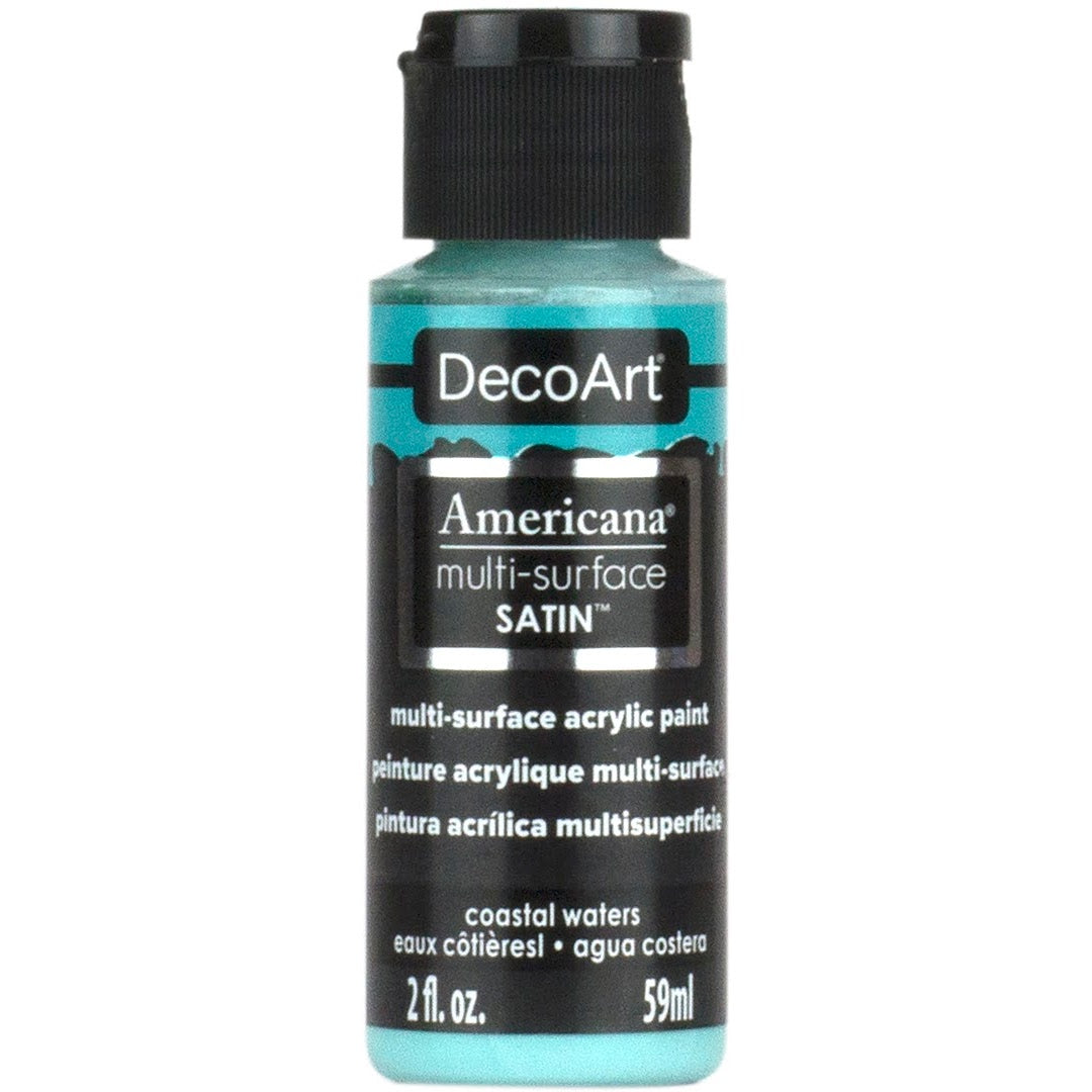 Americana Premium Multi-Surface Satin Finish Acrylics 2oz -for Wood, Metal, Glass, Ceramics, Fabric, Paper, Terra Cotta, Most Plastics and More