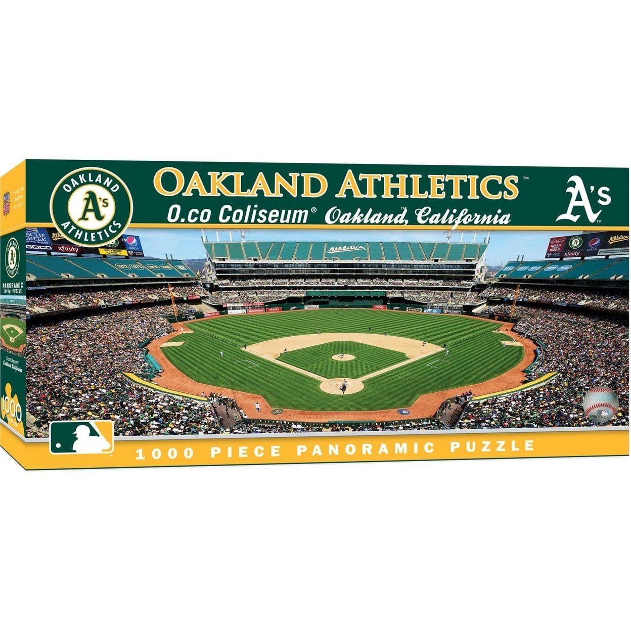 Oakland Athletics 1000 Piece Panoramic Jigsaw Puzzle Mlb O.Co Coliseum 13X39