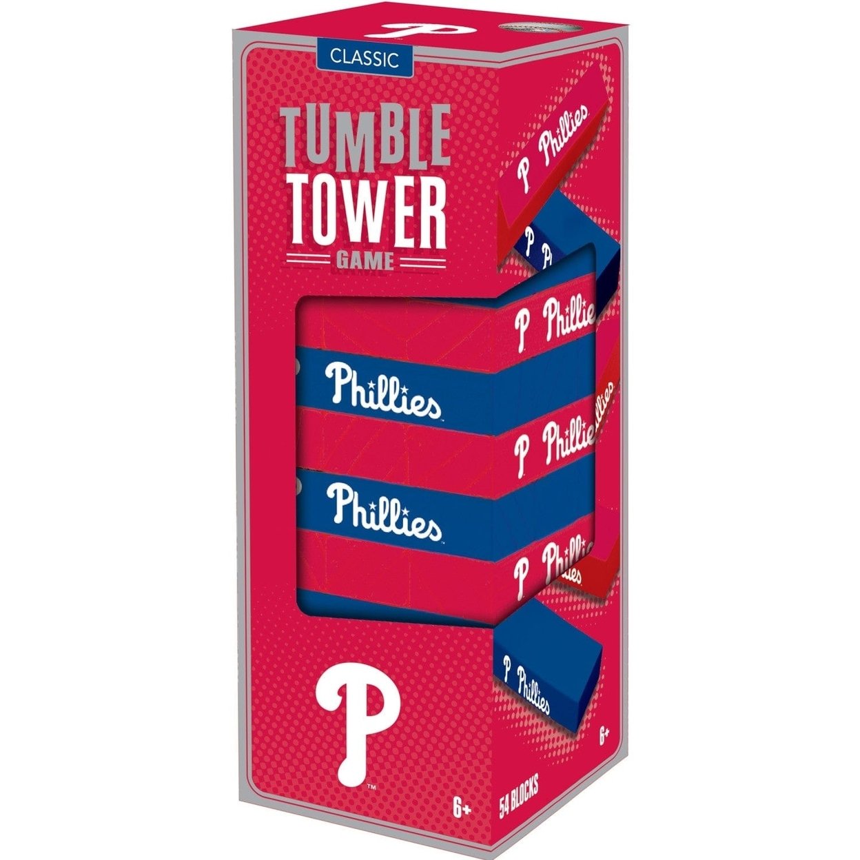 Philadelphia Phillies Tumble Tower Game Wooden Blocks 54 Mlb Themed Fun