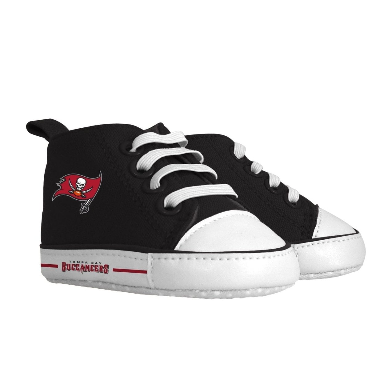 Tampa Bay Buccaneers Baby Shoes High Top Pre-Walkers Infant Soft Fabric Grippers