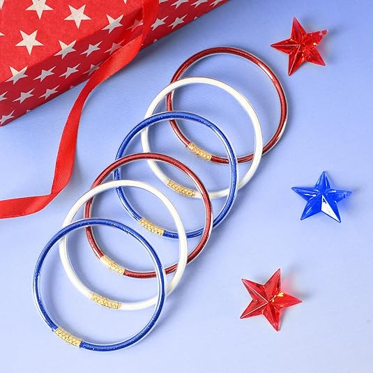 9Pcs Bracelet Glitter Jelly Bracelets Silicone Jelly Bangles Bracelet Set for Party Favors Gifts