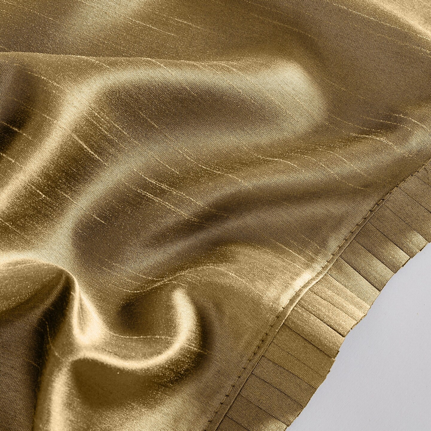 Threadmade Home Versailles Faux Silk Blackout Window Curtain, Gold - 52"W x 108"L