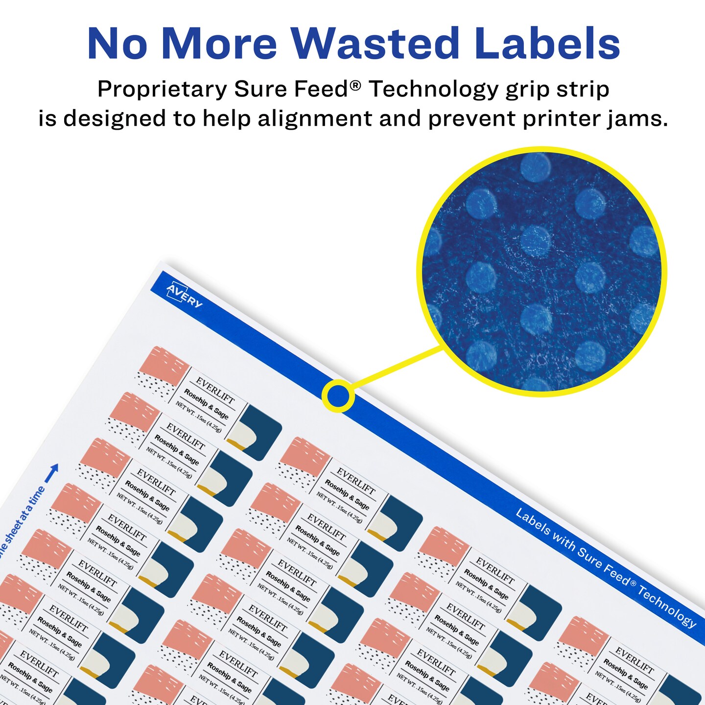 Avery Durable Waterproof Rectangle Labels with Sure Feed, .5" x 1.75"
