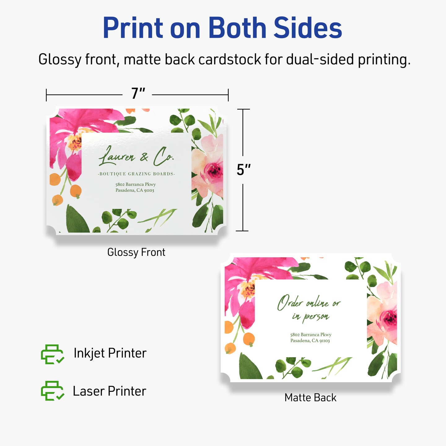 Avery Glossy White Invitation Cards, 5&#x22; x 7&#x22; Rectangle Scalloped Edge