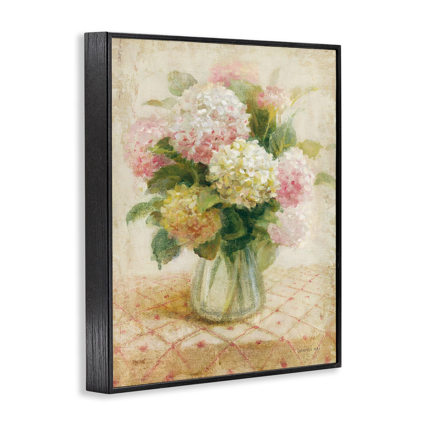 Stupell Industries Cottage Hydrangeas in Pink Framed Giclee Wall Art Design by Danhui Nai