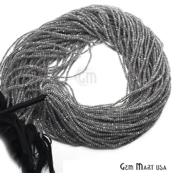 Rondelle Beads, Handcrafted 12-13 Inch Bead Strands, 2-2.5mm, Faceted Gemstones, Natural Strung, DIY Jewelry Making Bead Supply (70000)
