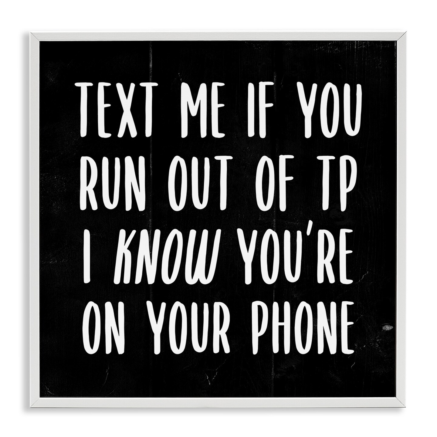 Stupell Industries Text Me For TP Funny Bathroom Framed Giclee Art