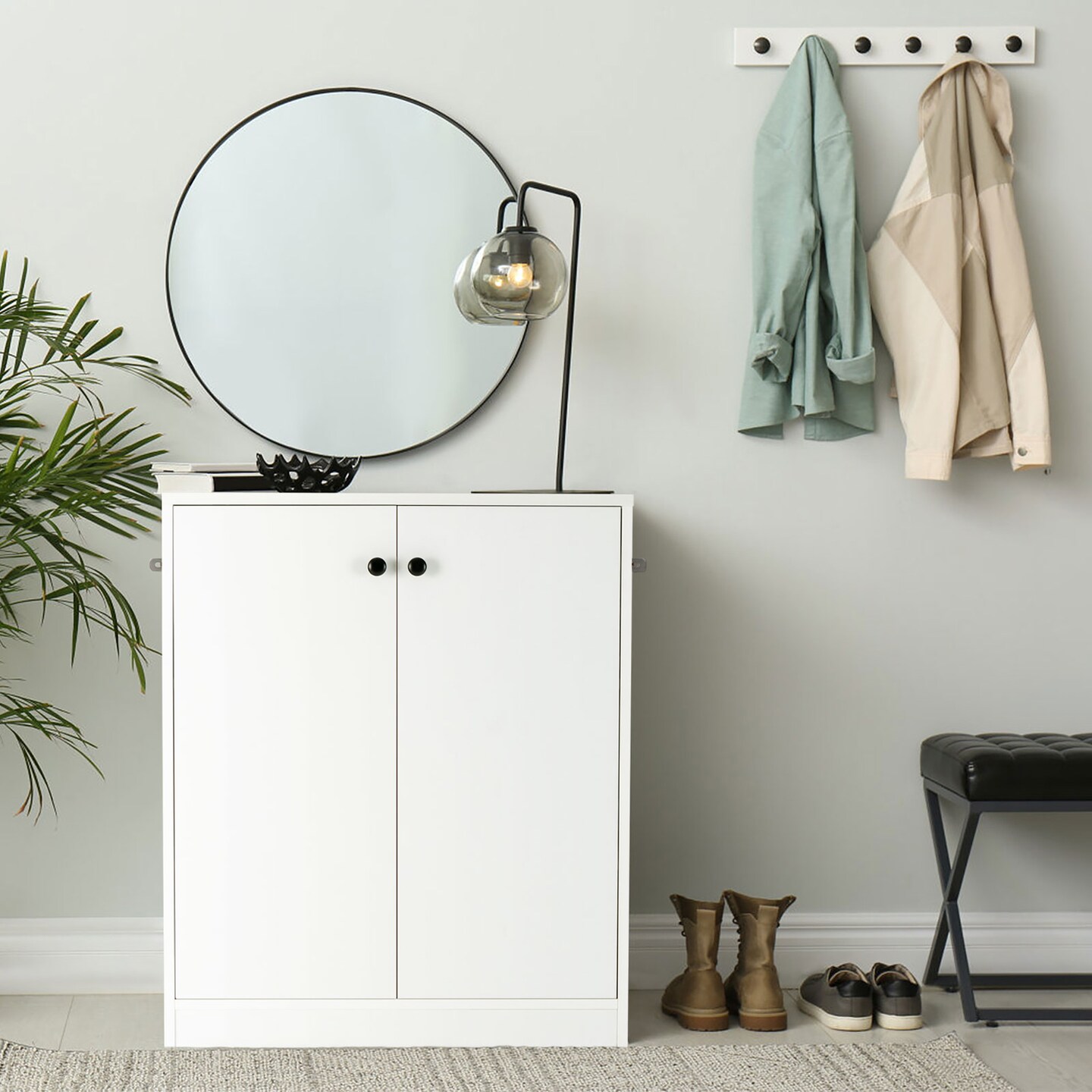 Costway 2-Door Storage Cabinet Buffet Cabinet with  3 Shelves Sideboard for Kitchen Hallway