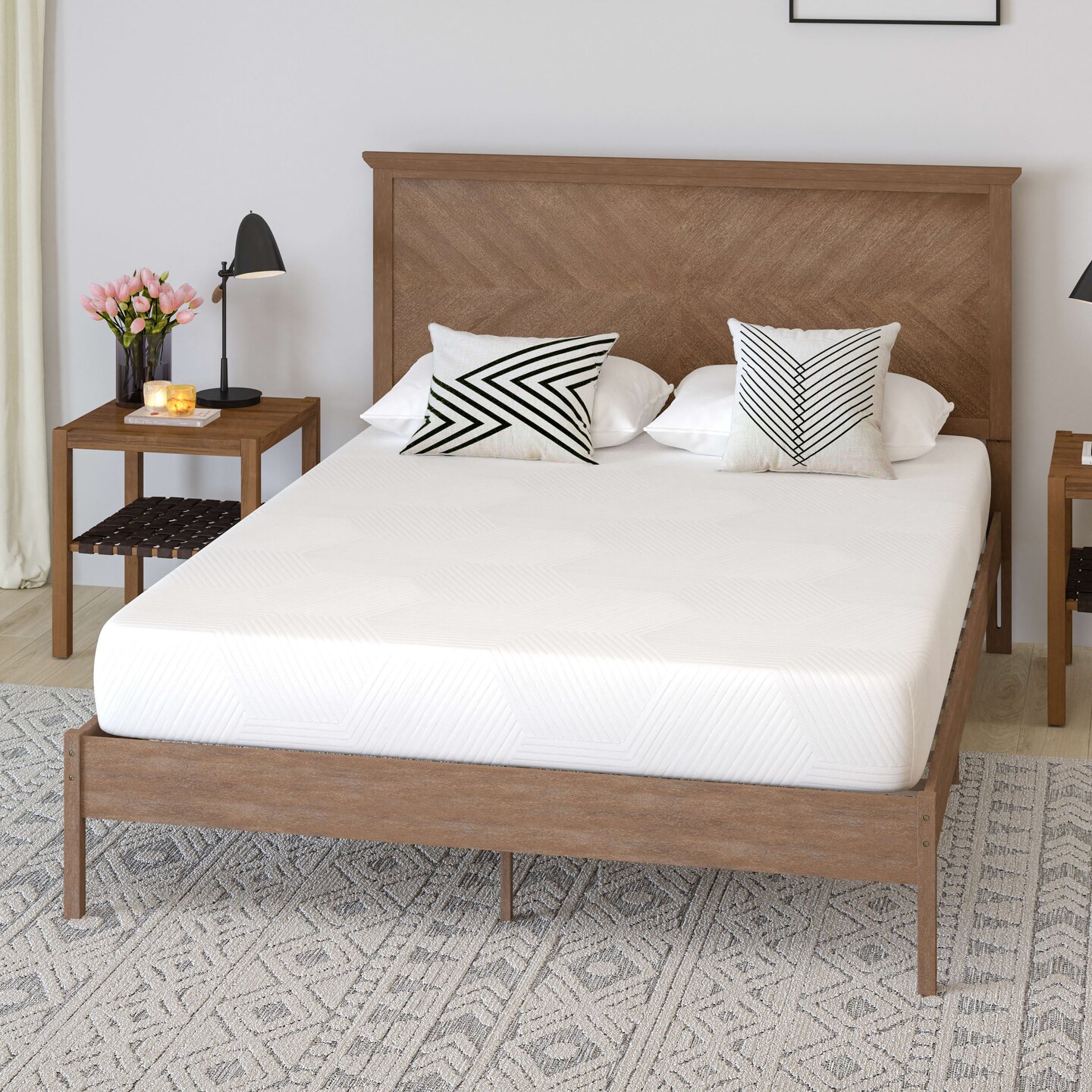 Merrick Lane Iris CertiPUR-US Certified Memory Foam Mattress Infused with Charcoal &#x26; Green Tea Cooling Gel