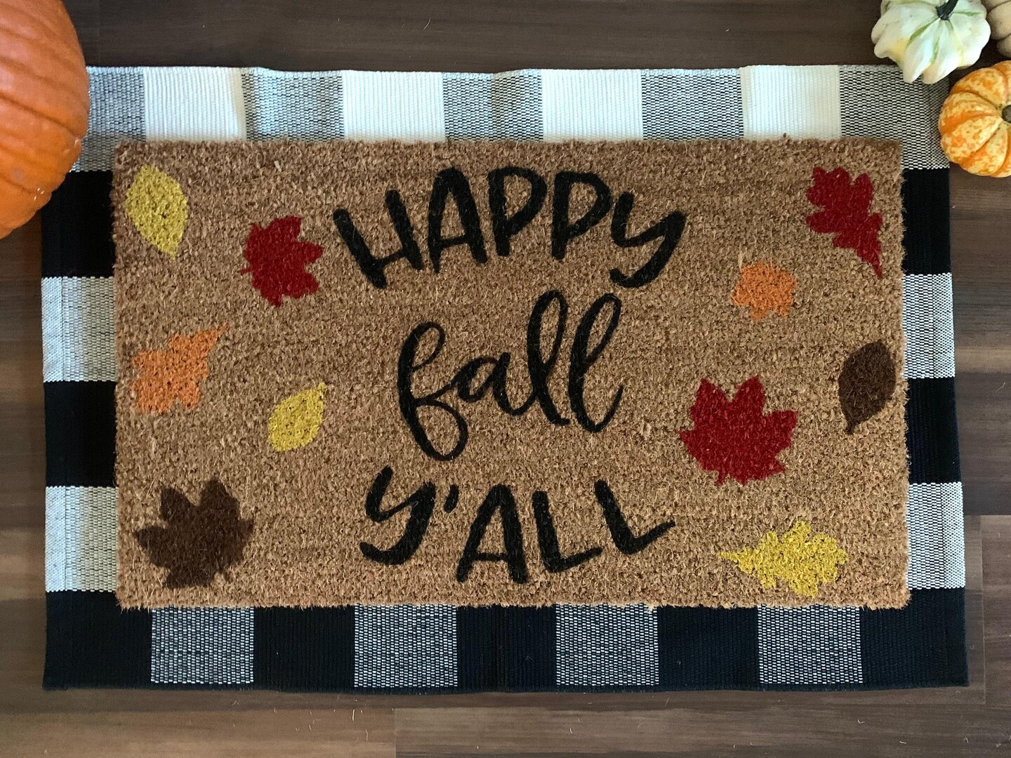 Happy Fall Y’all Autumn Outdoor Coir Door Mat